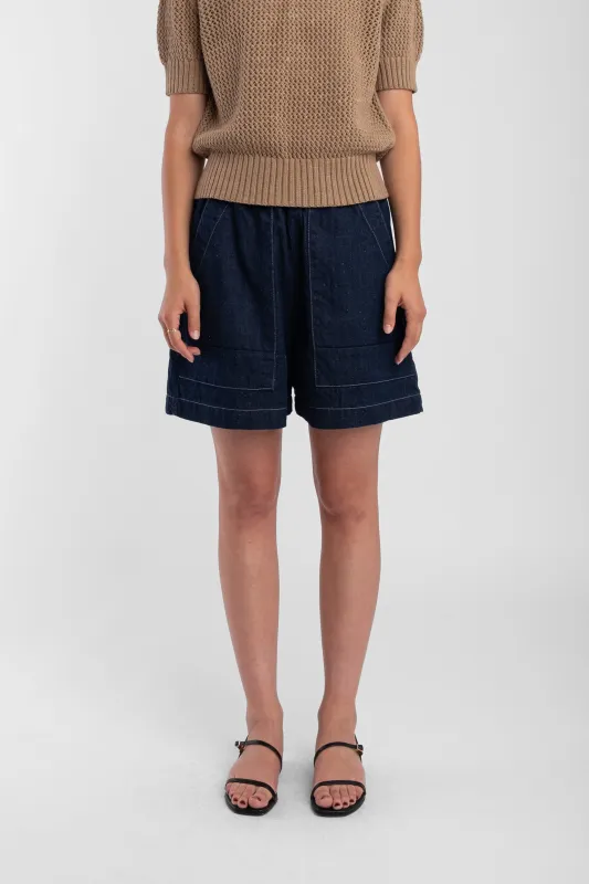 Dark Indigo Field Short made by Micaela Greg