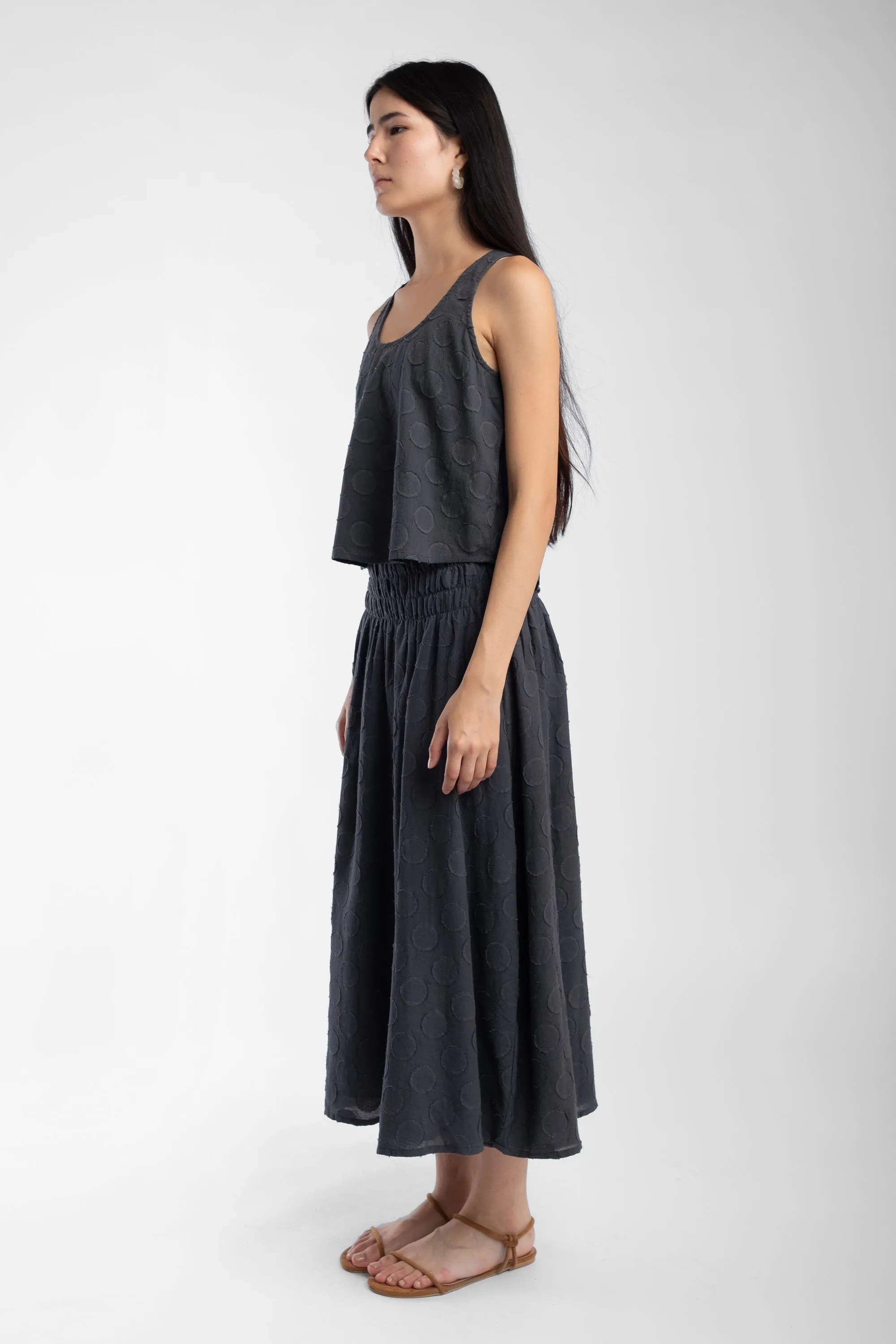 Faded Black Shirred Skirt sold by Micaela Greg product image thumbnail 2