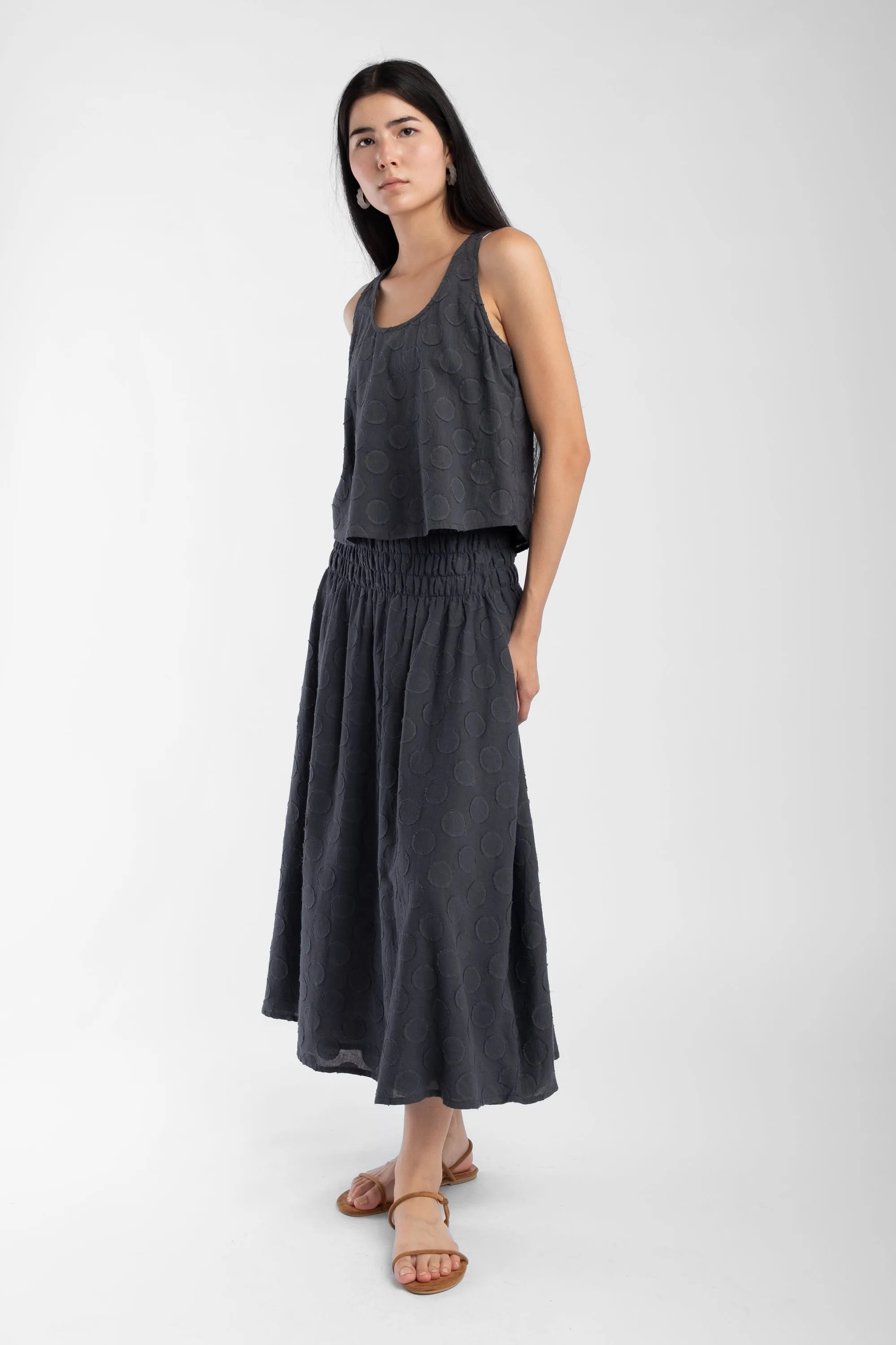 Faded Black Shirred Skirt sold by Micaela Greg product image thumbnail 3