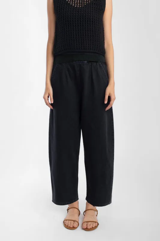 Sample - Faded Black Barrel Pant made by Micaela Greg