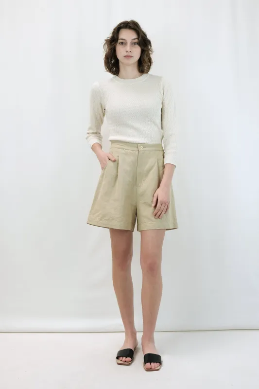 Cream Ripple Knit Tee made by Micaela Greg