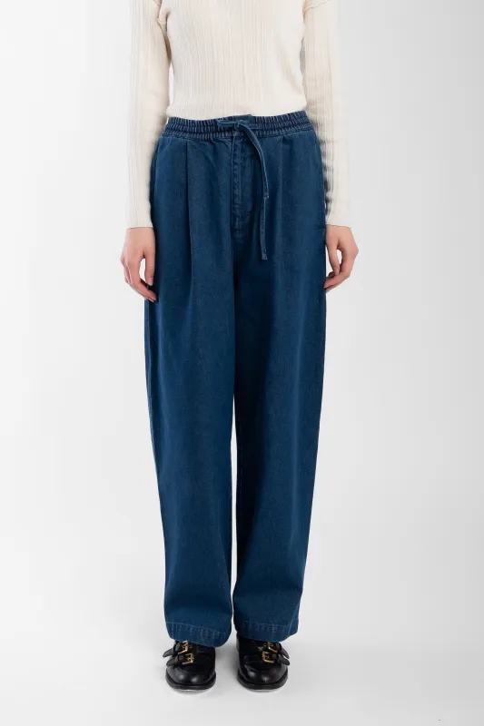 Sample - Vintage Blue Tie Trouser (size L) made by Micaela Greg