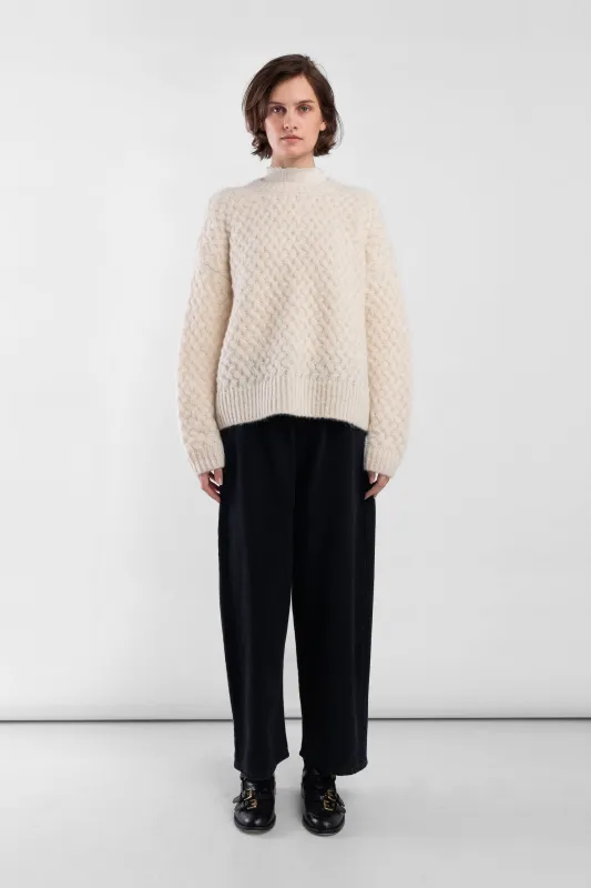 Cream Knit Weave Pullover made by Micaela Greg
