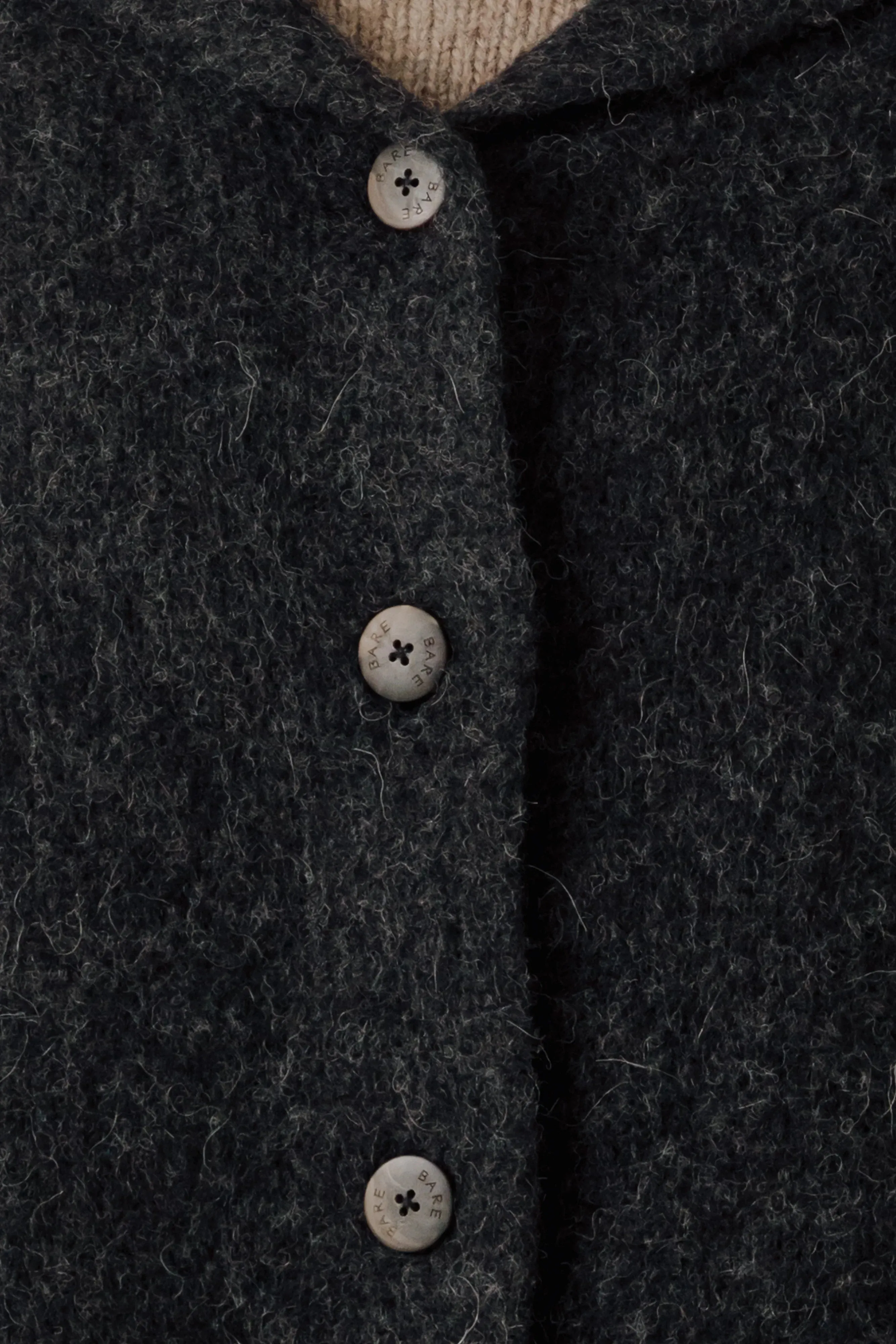 Nook Alpaca Knit Coat in Basalt sold by Bare Knitwear product image thumbnail 2