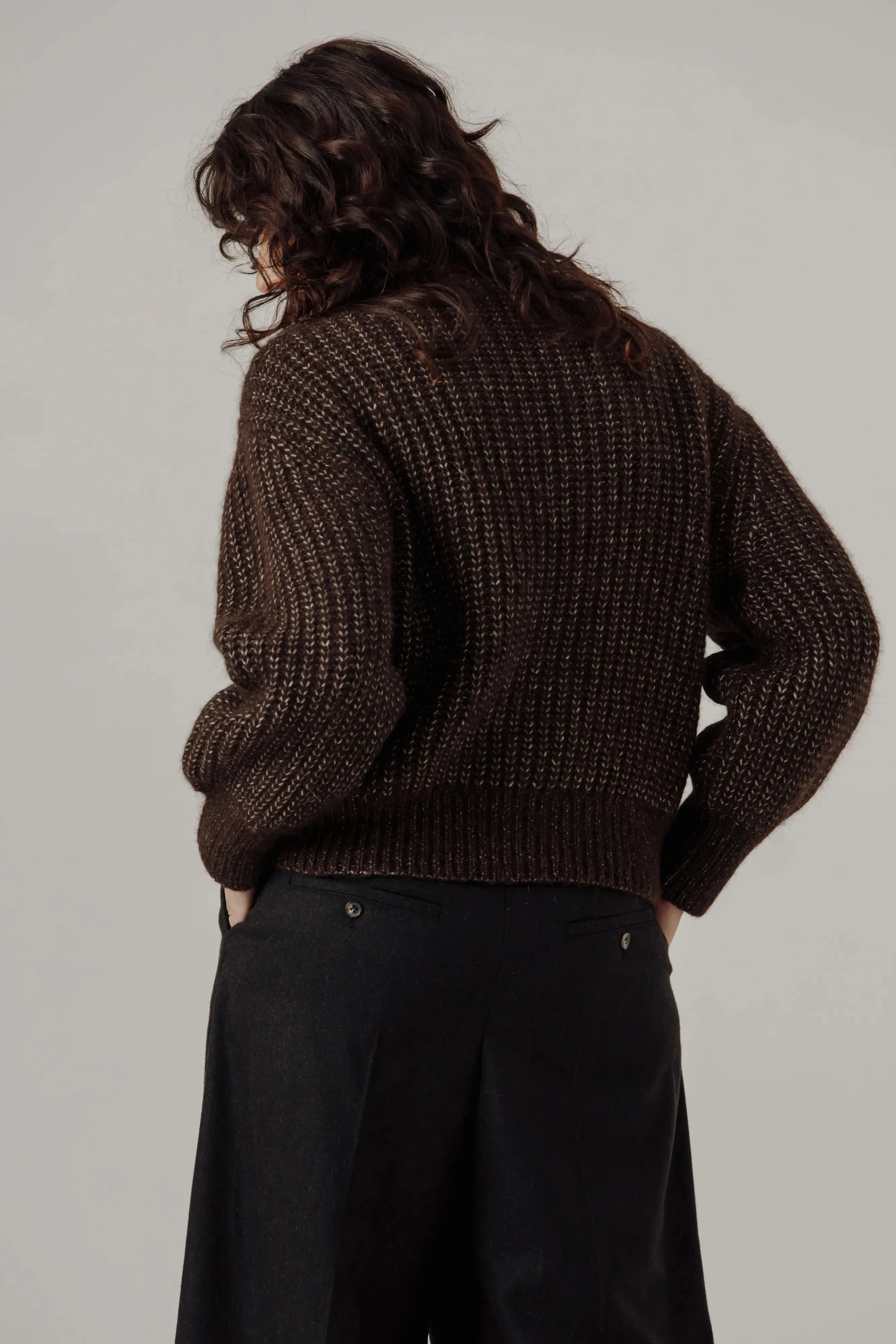 Alpine Quarter Zip Sweater in Carob sold by Bare Knitwear product image thumbnail 4