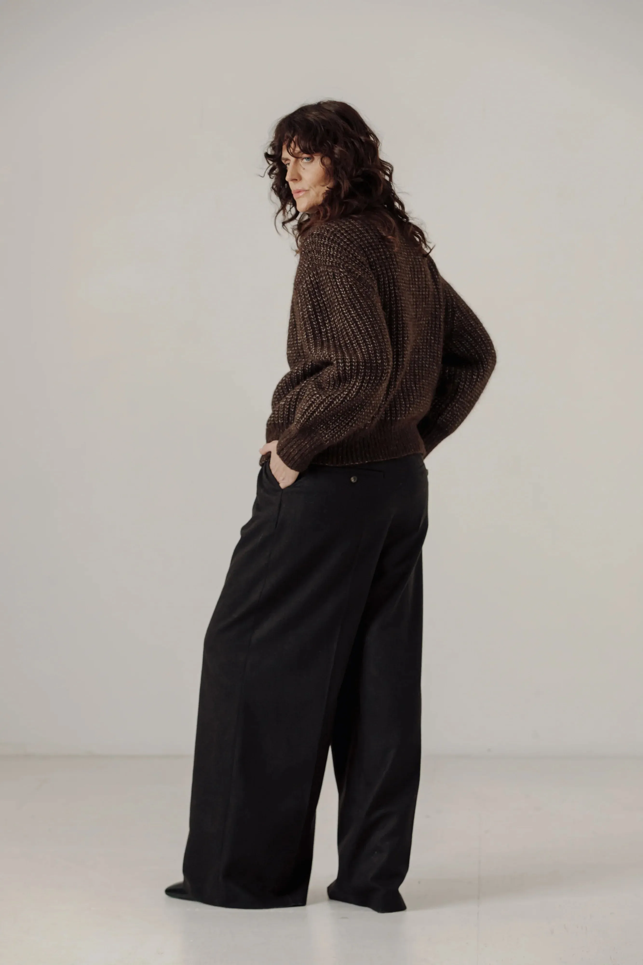 Alpine Quarter Zip Sweater in Carob sold by Bare Knitwear product image thumbnail 2