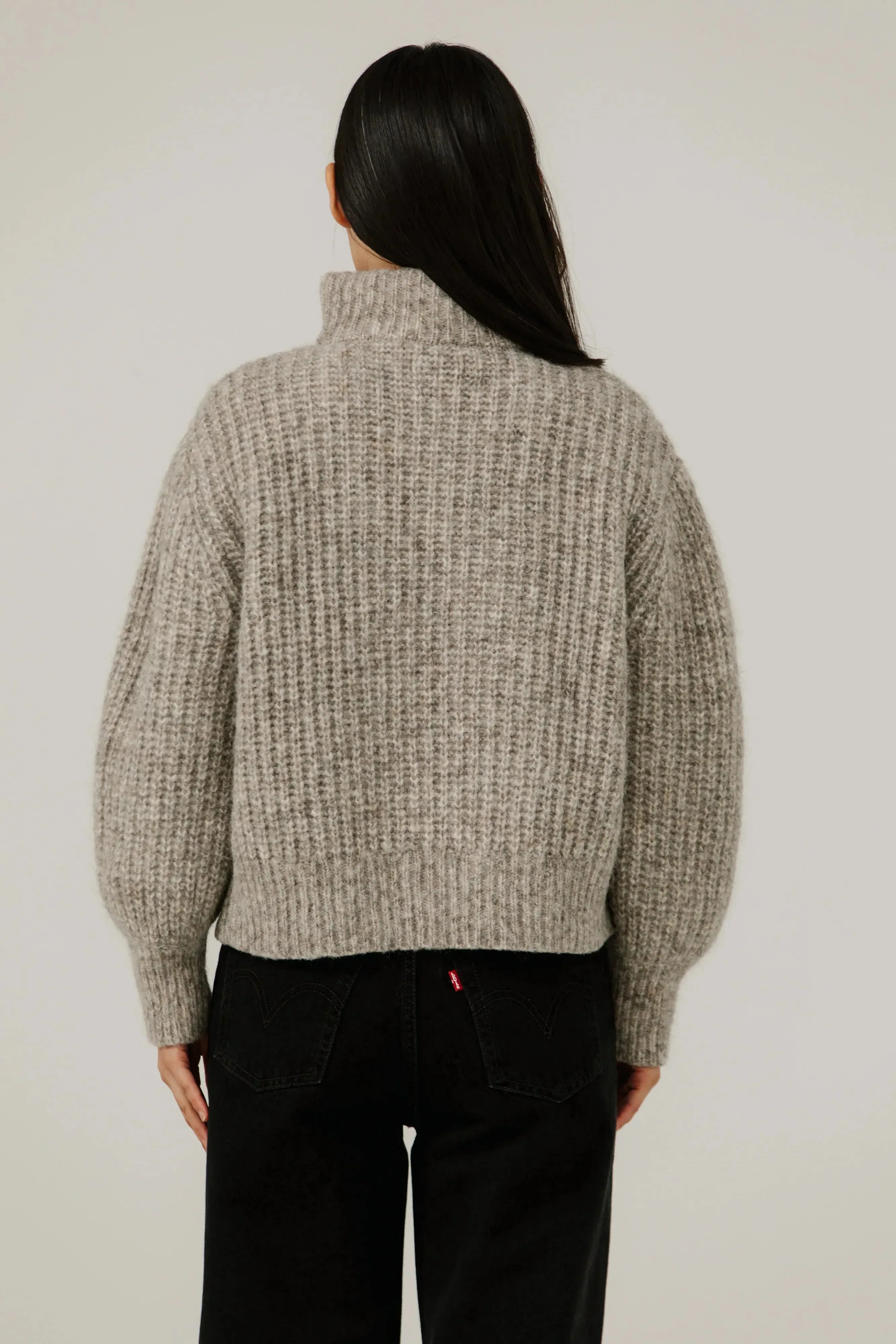 Alpine Quarter Zip Sweater in Marble Grey sold by Bare Knitwear product image thumbnail 4