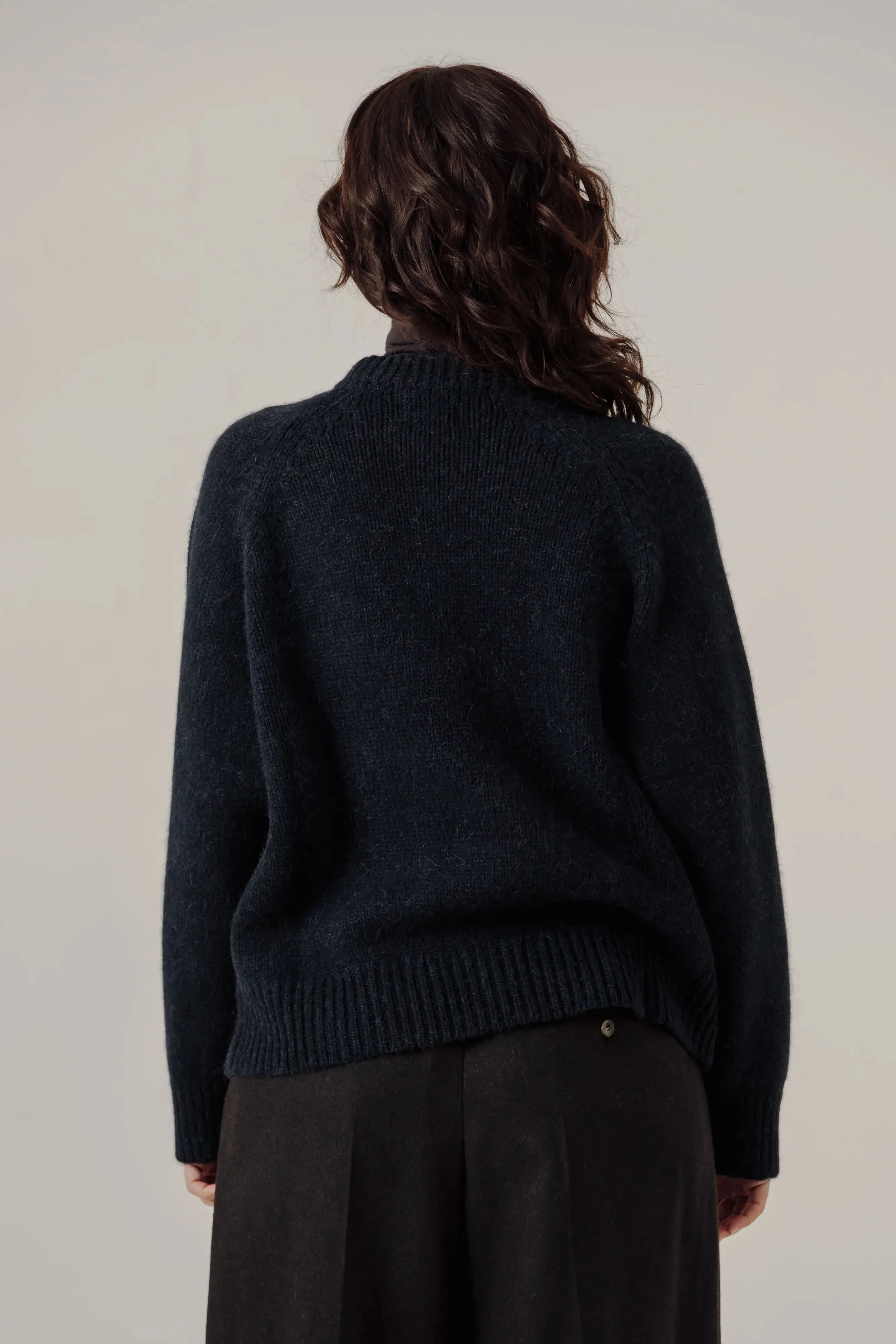Classic Oversized Crewneck in Dark Navy sold by Bare Knitwear product image thumbnail 3
