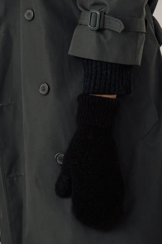 Alpaca Boucle Mittens in Classic Black made by Bare Knitwear