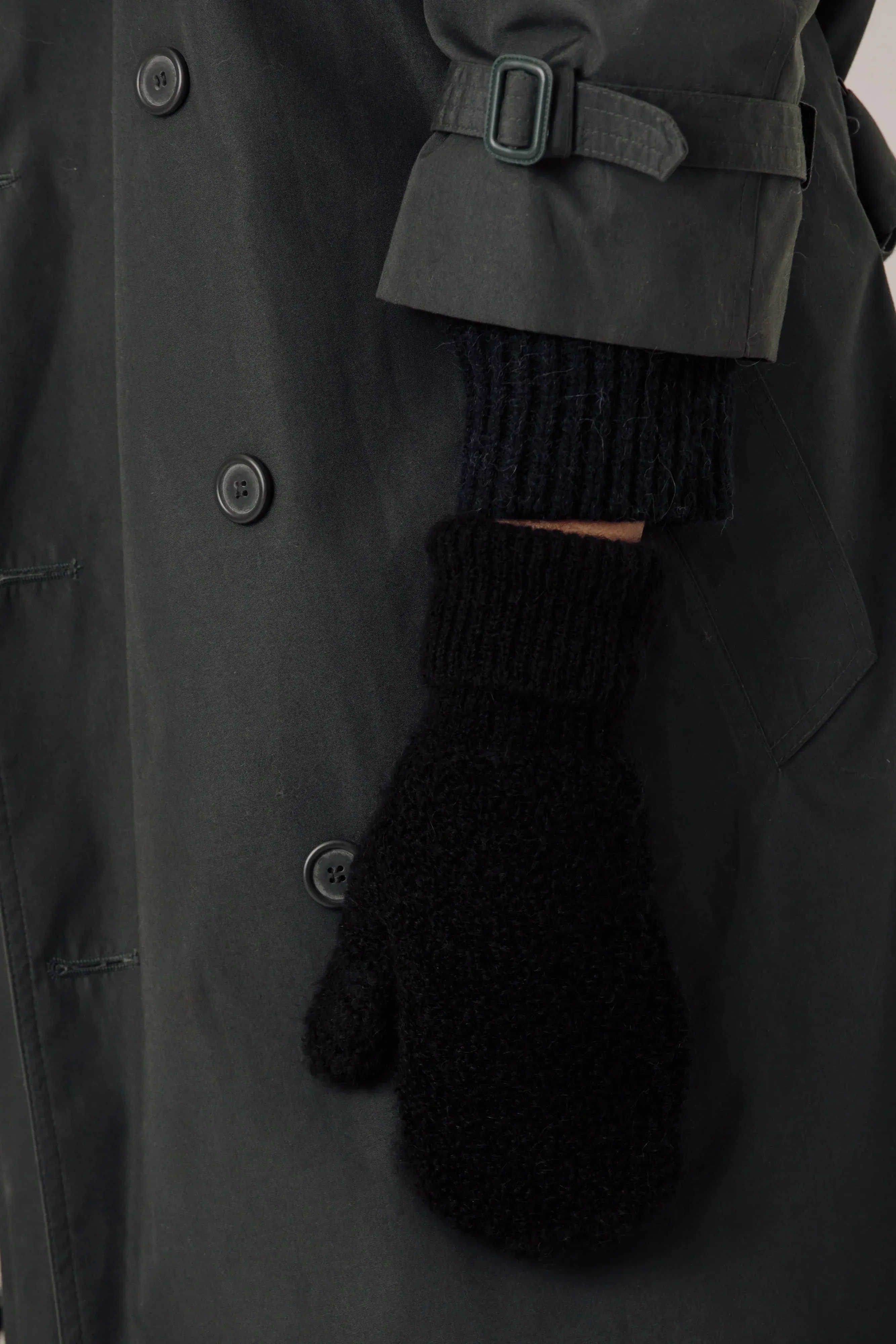 Alpaca Boucle Mittens in Classic Black sold by Bare Knitwear