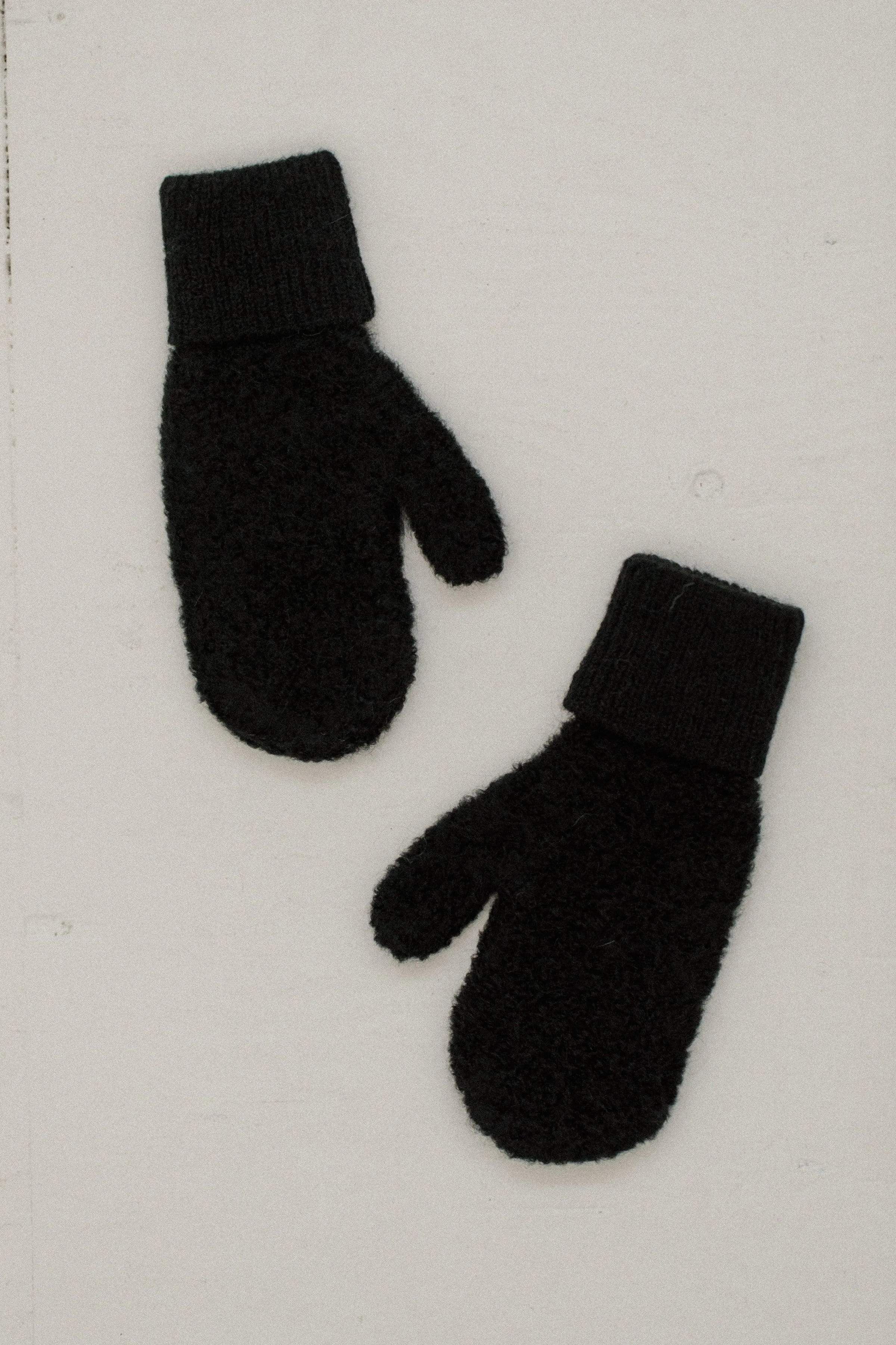 Alpaca Boucle Mittens in Classic Black sold by Bare Knitwear product image thumbnail 2