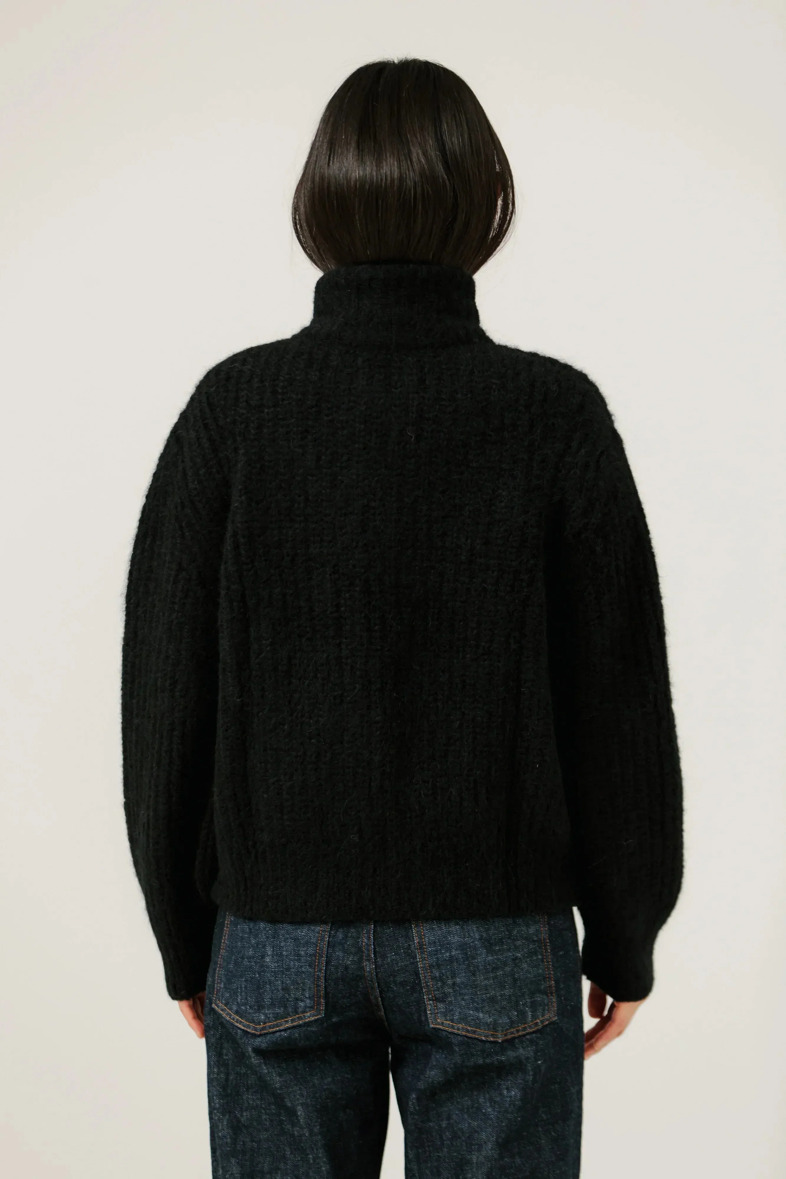 Alpaca Rib Zip Jacket in Classic Black sold by Bare Knitwear product image thumbnail 3