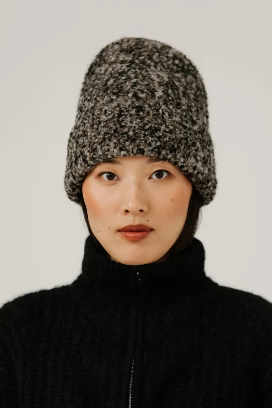 Colette Boucle Beanie in Melange made by Bare Knitwear