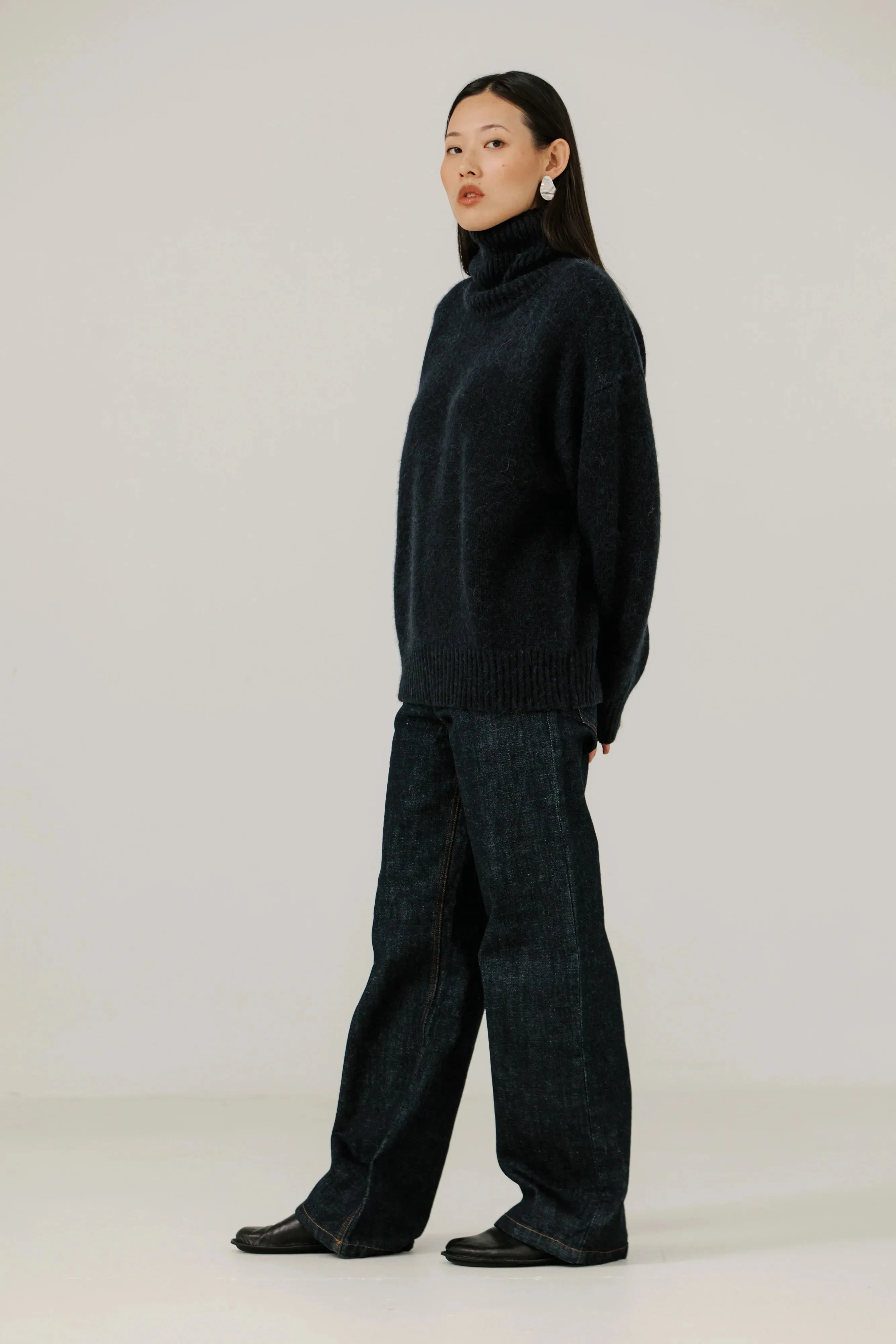 Alpaca Heritage Turtleneck in Dark Navy sold by Bare Knitwear product image thumbnail 2