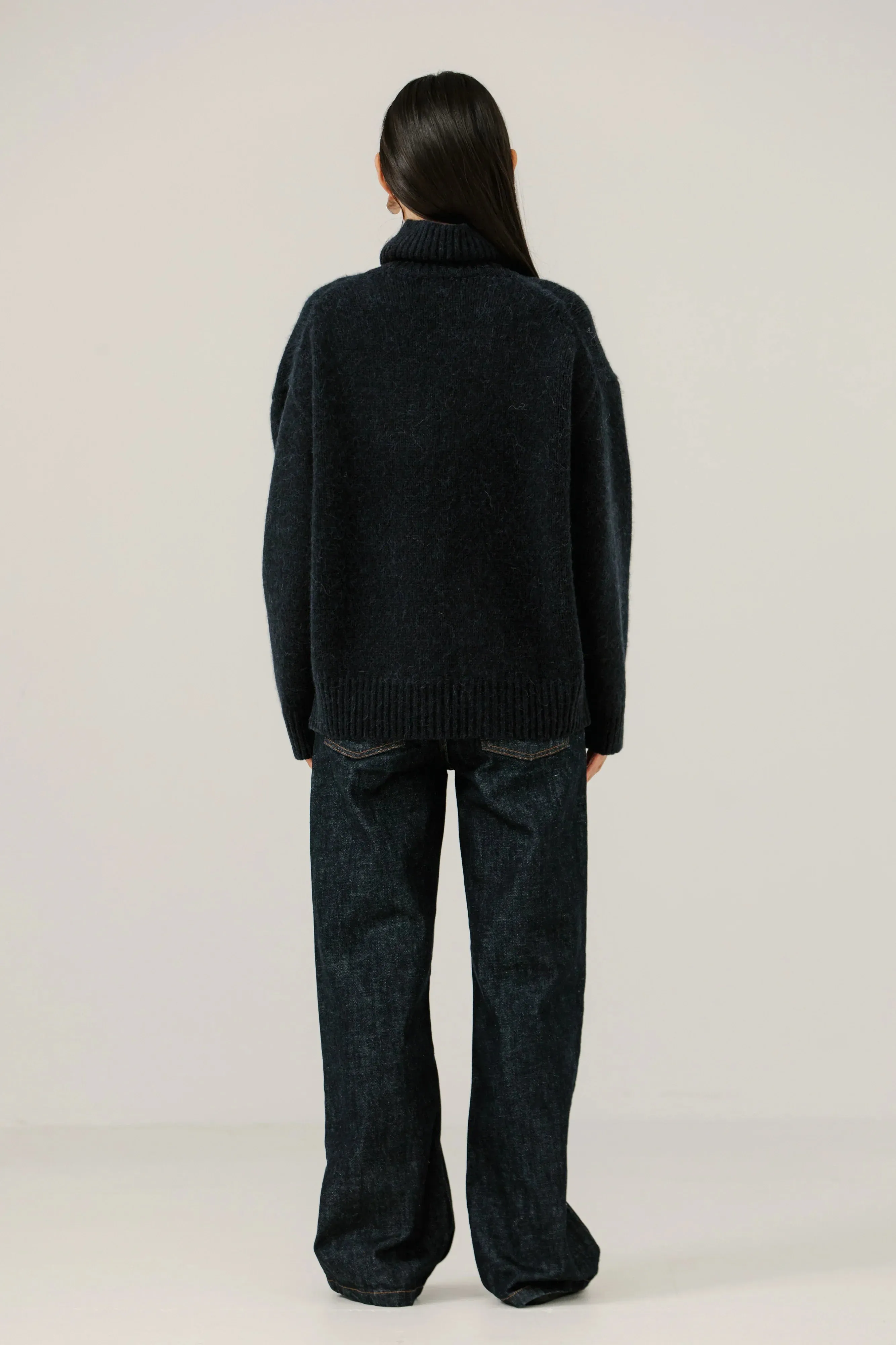 Alpaca Heritage Turtleneck in Dark Navy sold by Bare Knitwear product image thumbnail 3
