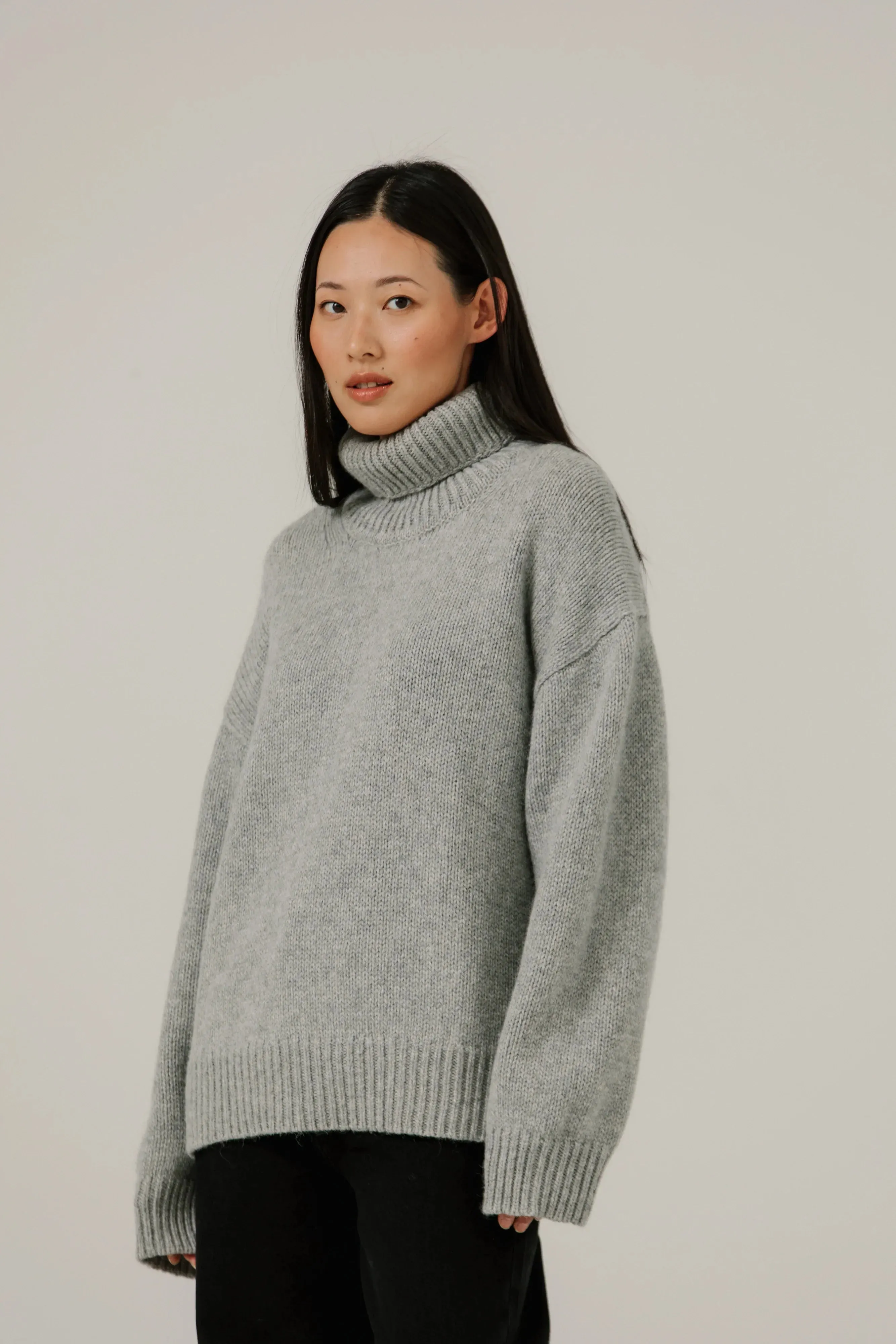 Alpaca Heritage Turtleneck in Grey sold by Bare Knitwear product image thumbnail 2