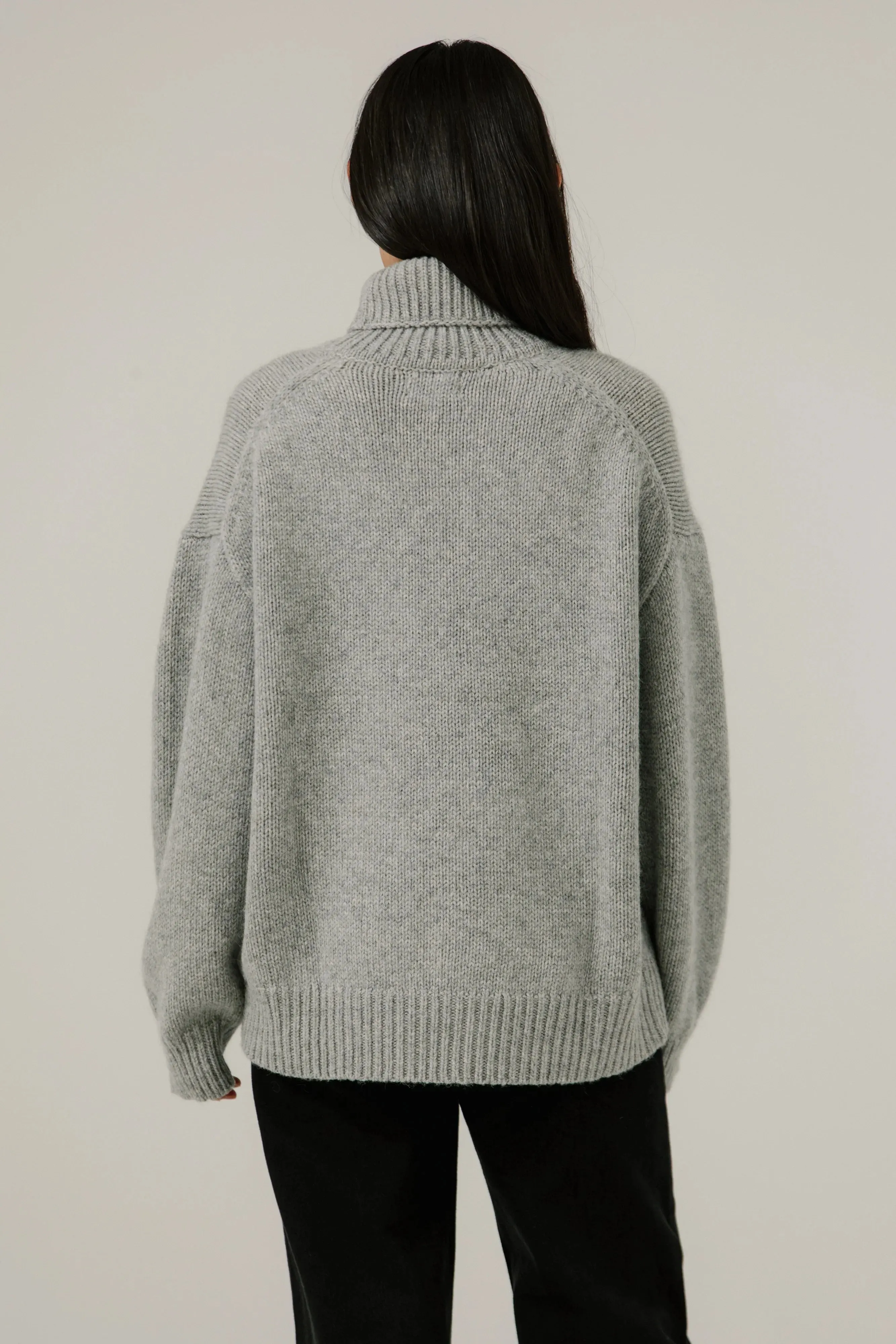 Alpaca Heritage Turtleneck in Grey sold by Bare Knitwear product image thumbnail 3