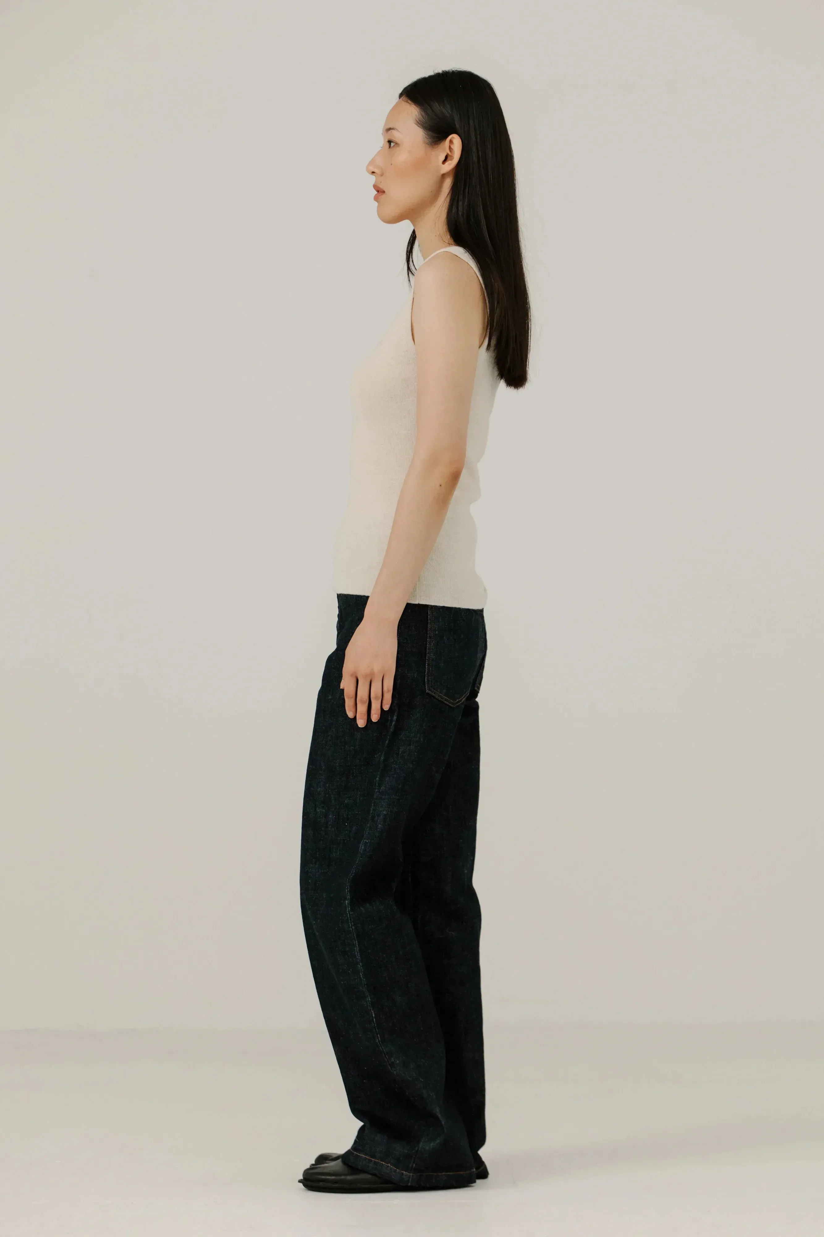 Slim Knit Tank in Pearl sold by Bare Knitwear product image thumbnail 2