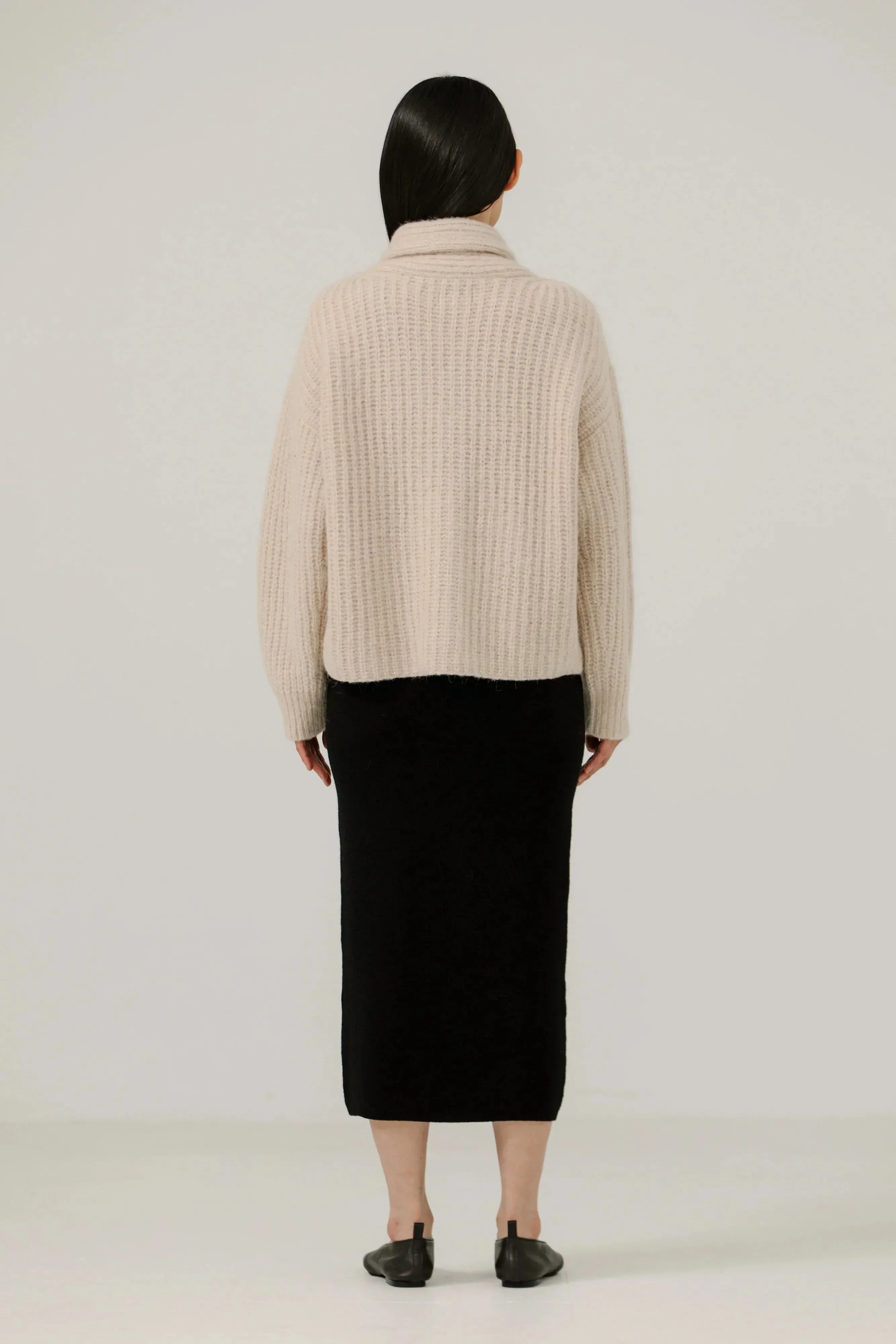 Oversized Shawl Cardigan in Cream sold by Bare Knitwear product image thumbnail 3