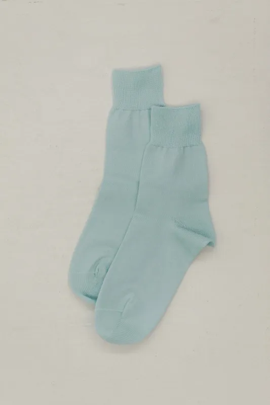 Egyptian Cotton Plain Socks in River sold by Bare Knitwear