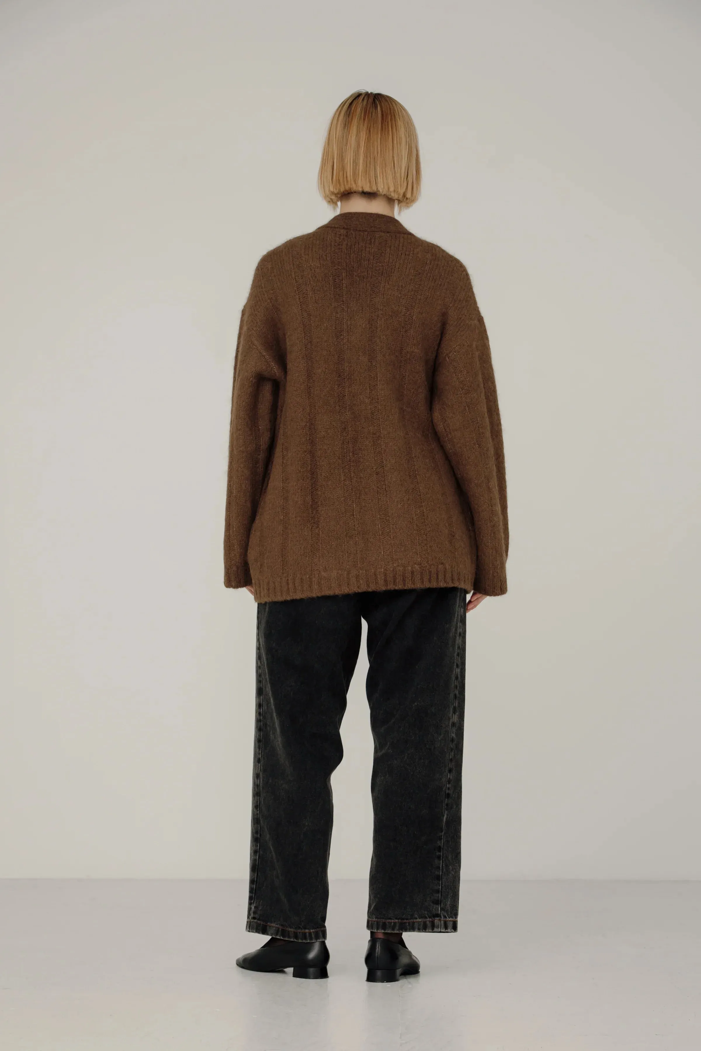 Roan Wrap Cardigan in Saddle sold by Bare Knitwear product image thumbnail 4
