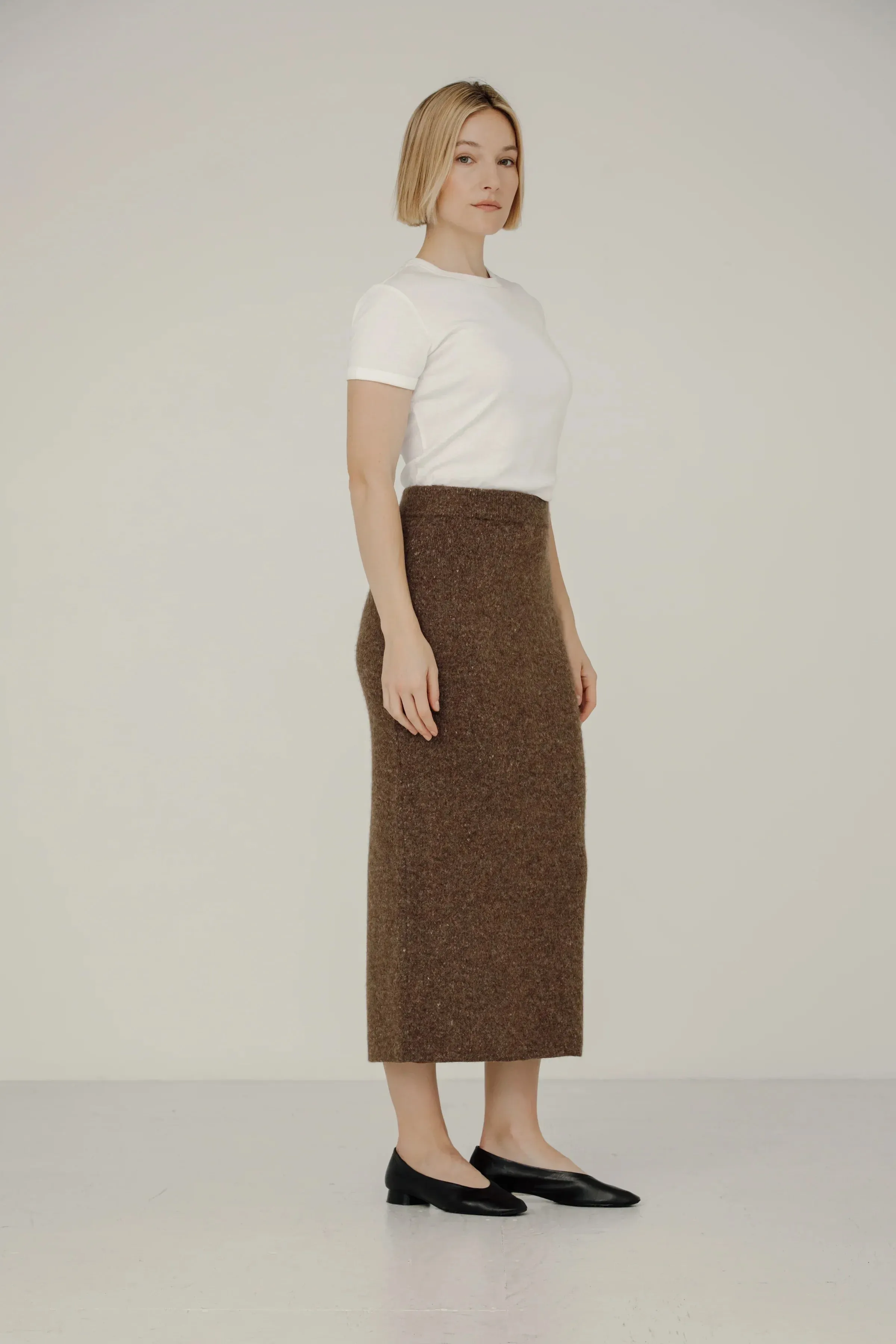 Nora Midi Skirt in Bark sold by Bare Knitwear product image thumbnail 2