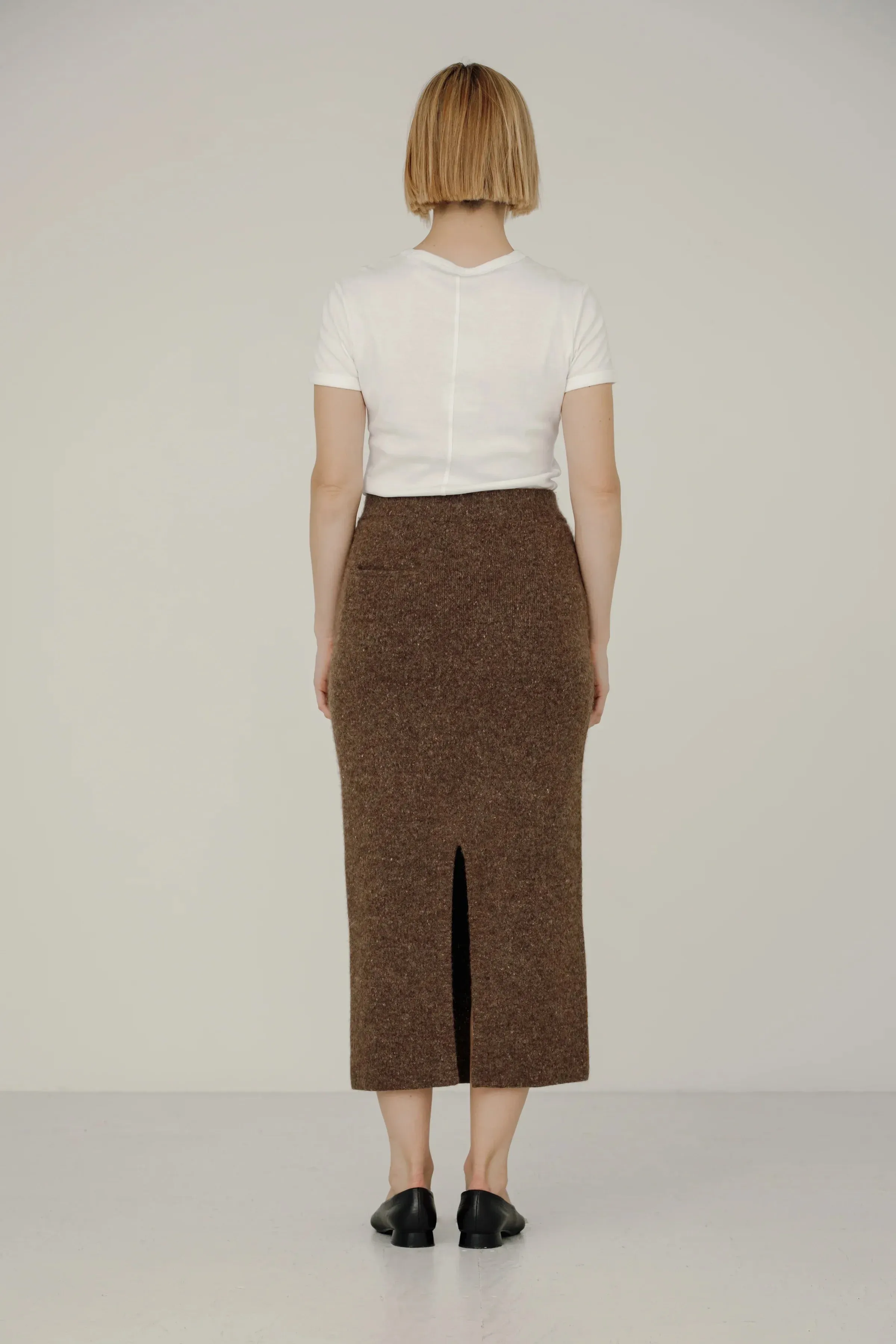 Nora Midi Skirt in Bark sold by Bare Knitwear product image thumbnail 4