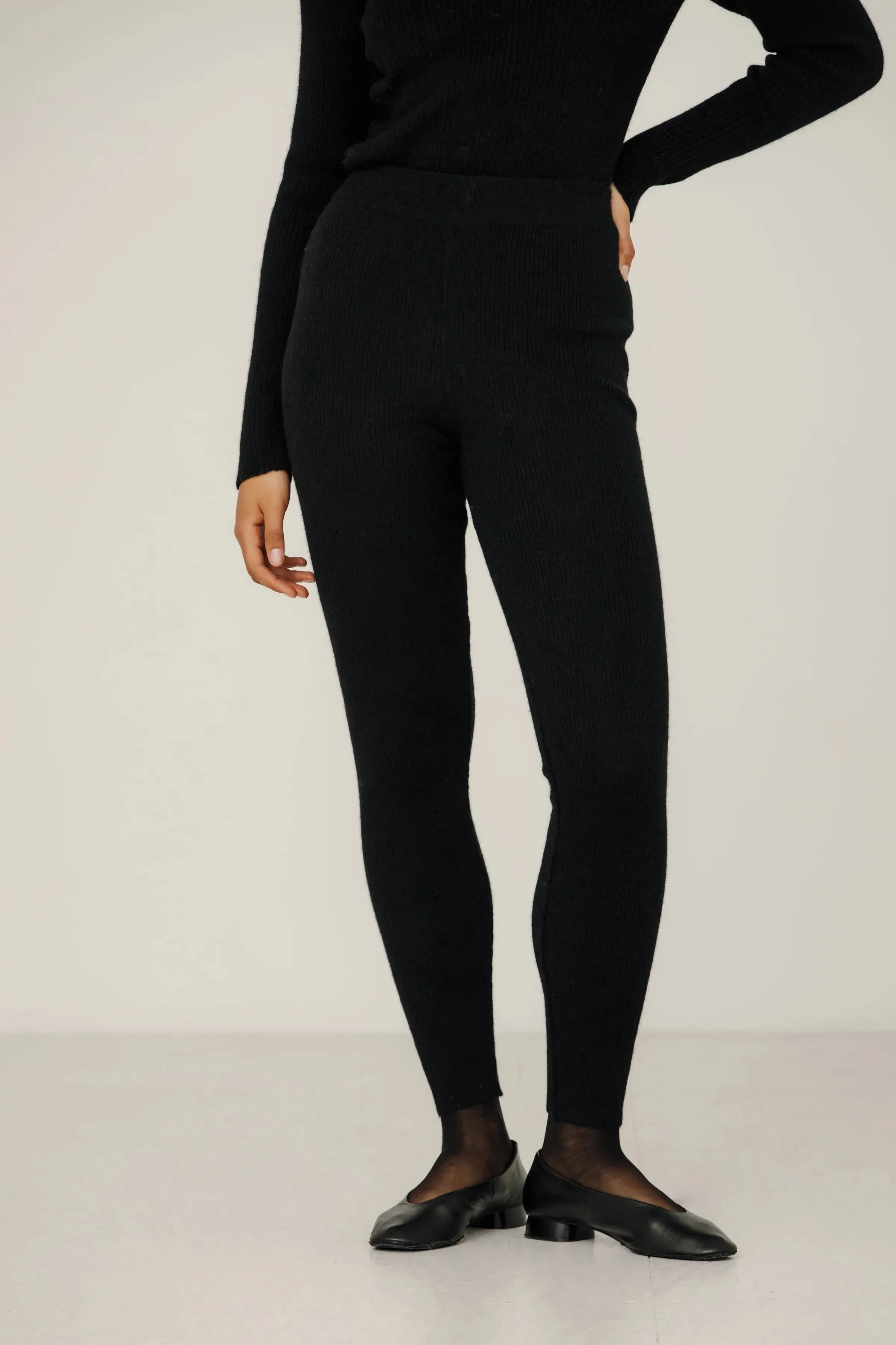 Core Rib Tights in Classic Black sold by Bare Knitwear product image thumbnail 2