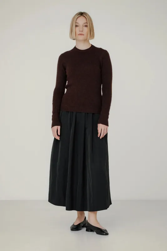 Core Rib Top in Syrup sold by Bare Knitwear