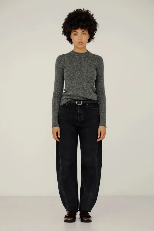 Core Rib Top in Ash sold by Bare Knitwear