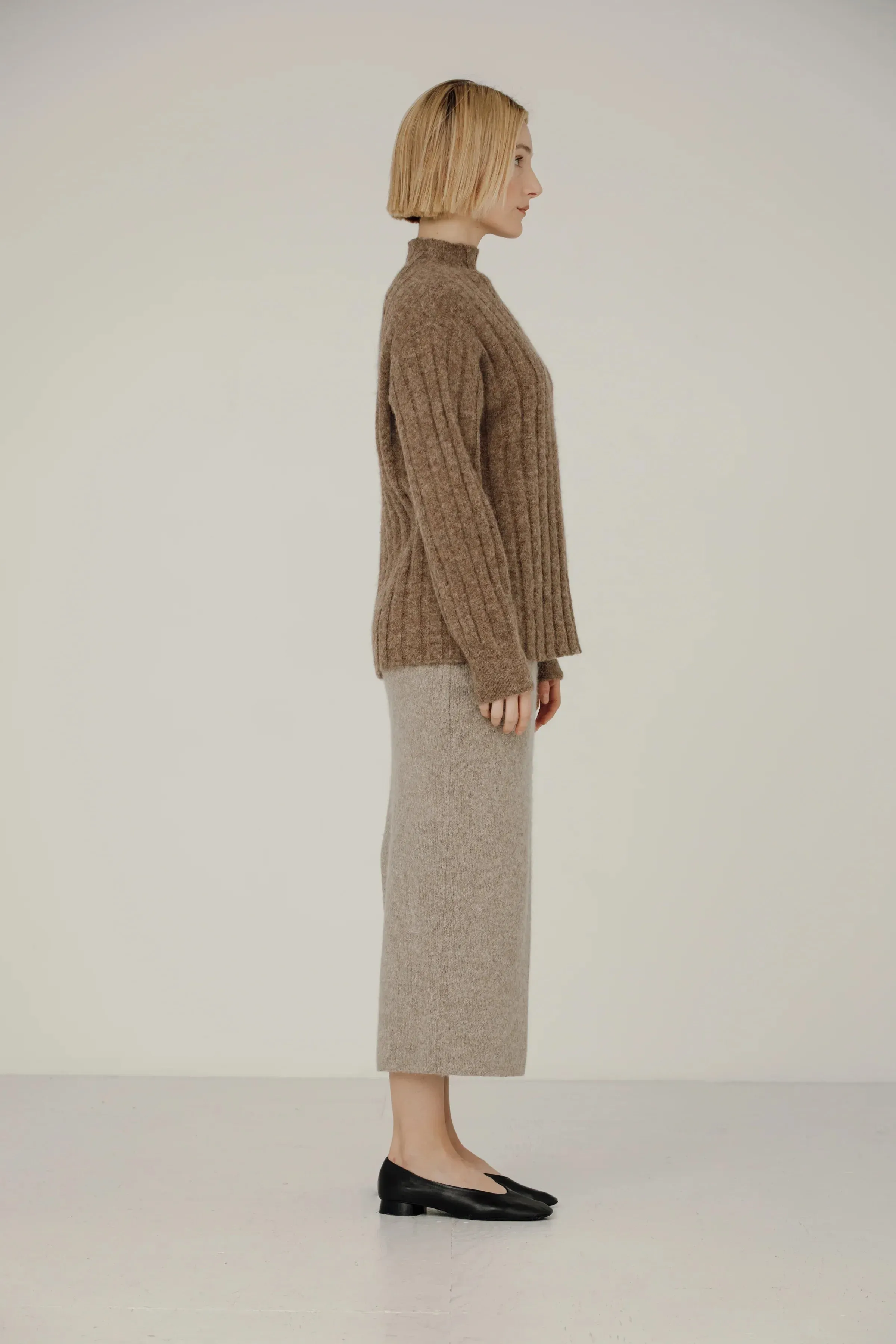 Demi Mock Neck in Rye sold by Bare Knitwear product image thumbnail 3