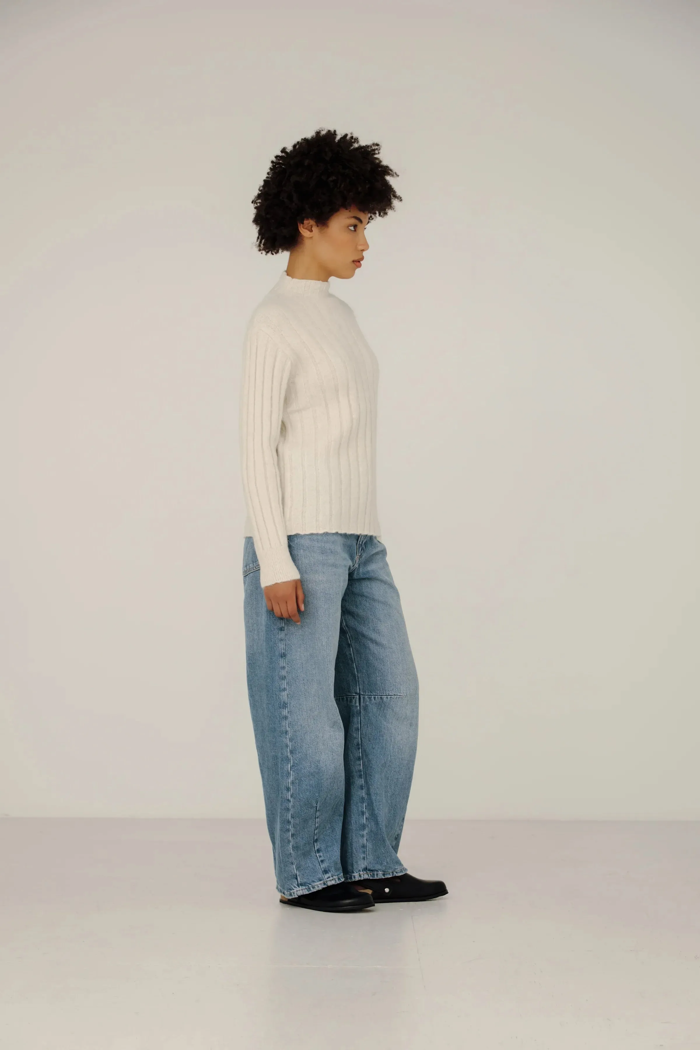 Demi Mock Neck in Ivory sold by Bare Knitwear product image thumbnail 3