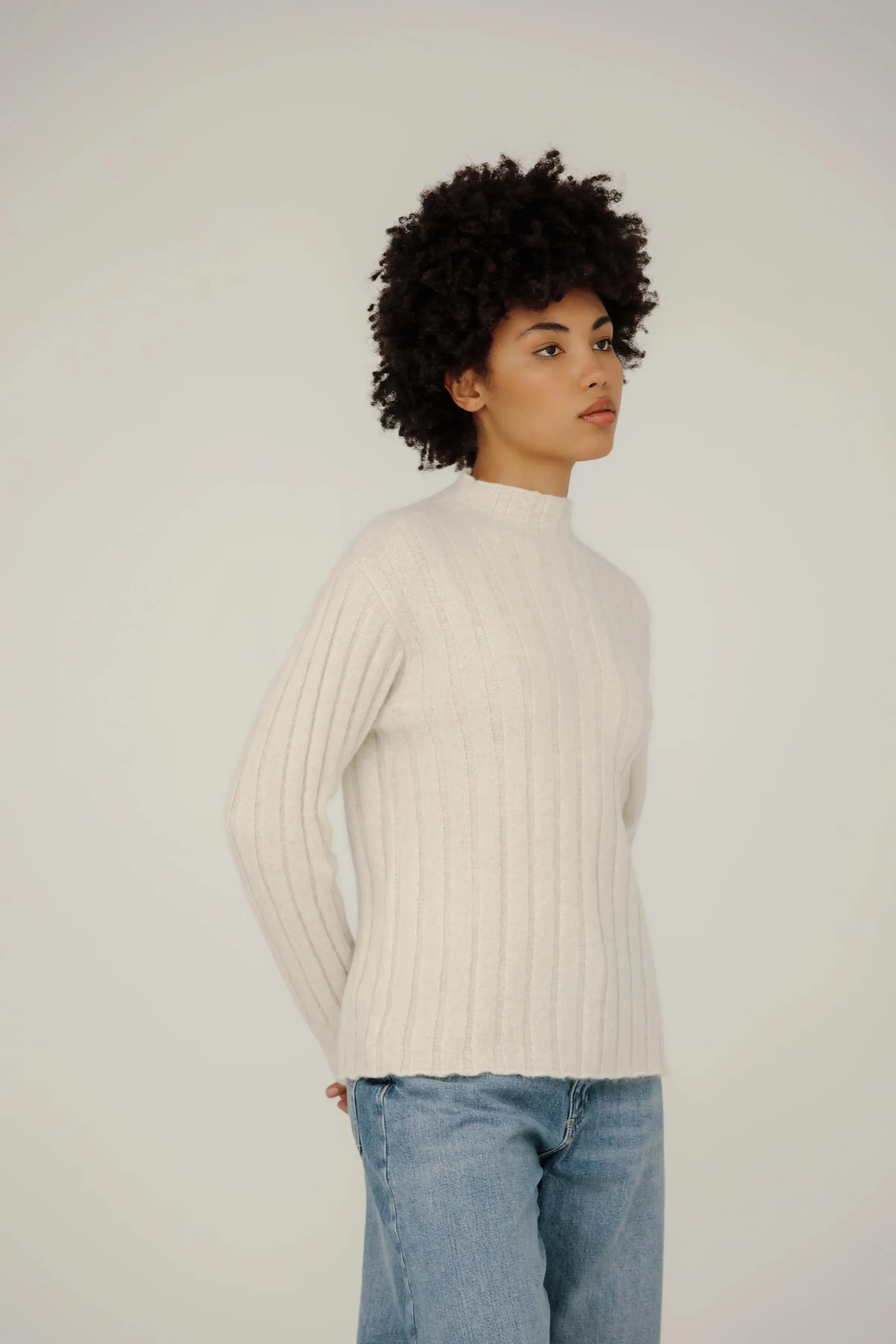 Demi Mock Neck in Ivory sold by Bare Knitwear product image thumbnail 2