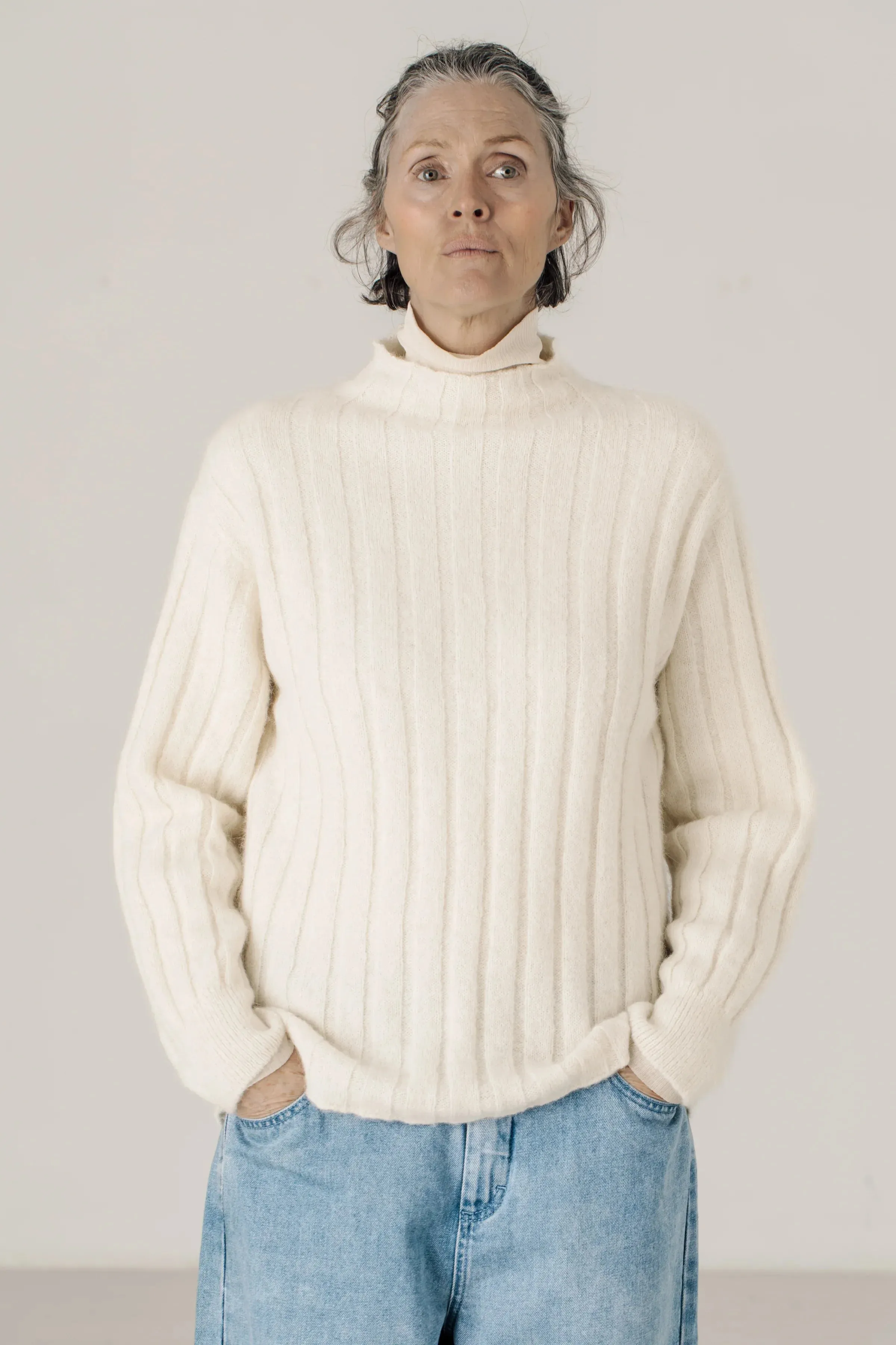 Demi Mock Neck in Ivory sold by Bare Knitwear product image thumbnail 5