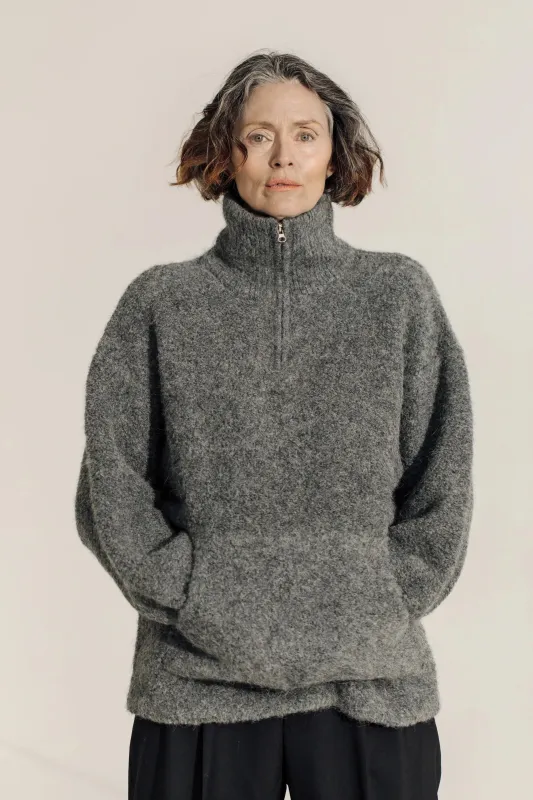 Billy Zip in Ash made by Bare Knitwear
