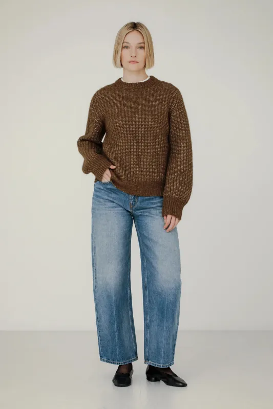 Cora Crew Neck in Sap made by Bare Knitwear