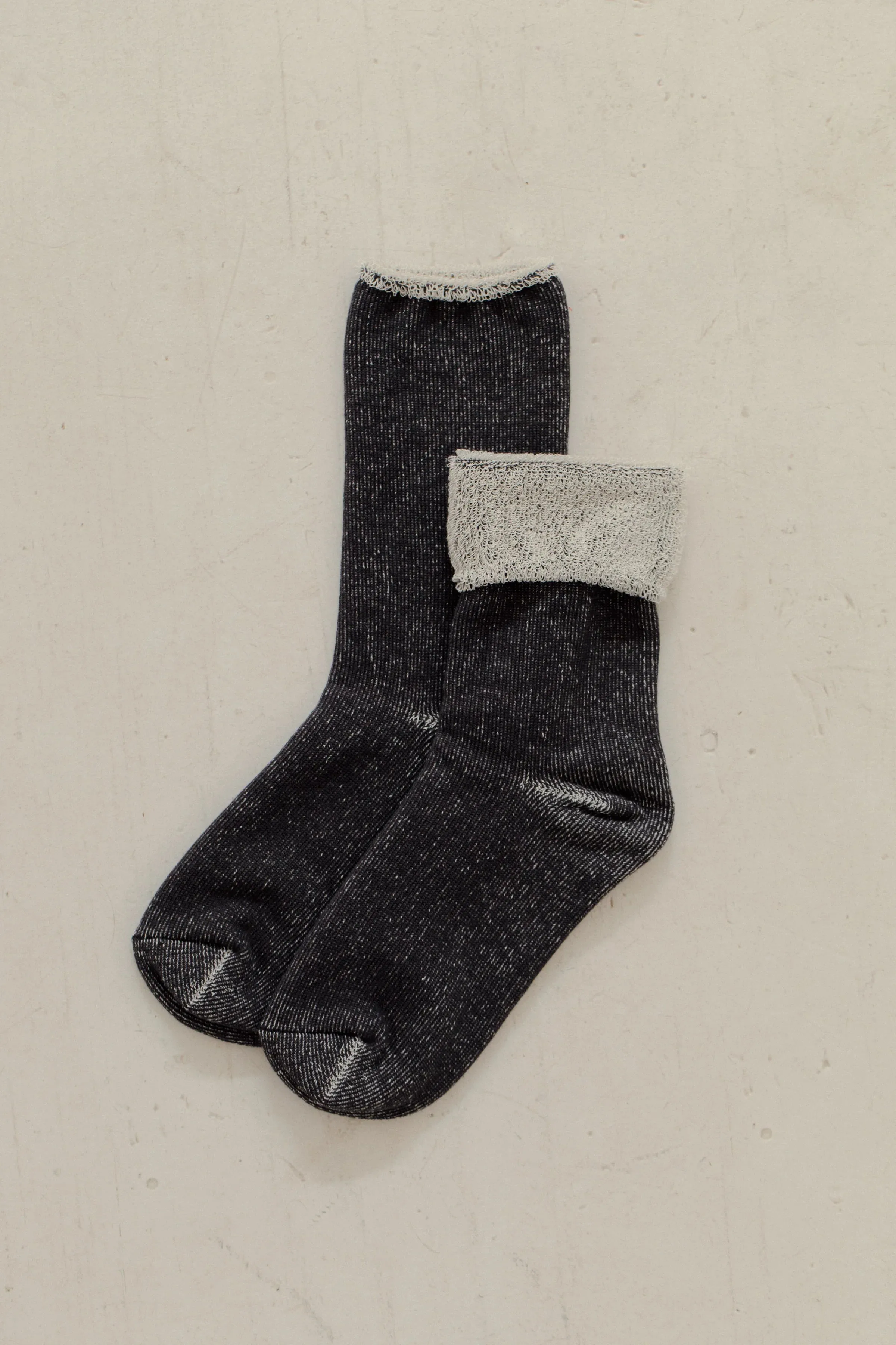 Silk Cotton Lounge Socks in Charcoal sold by Bare Knitwear product image thumbnail 2