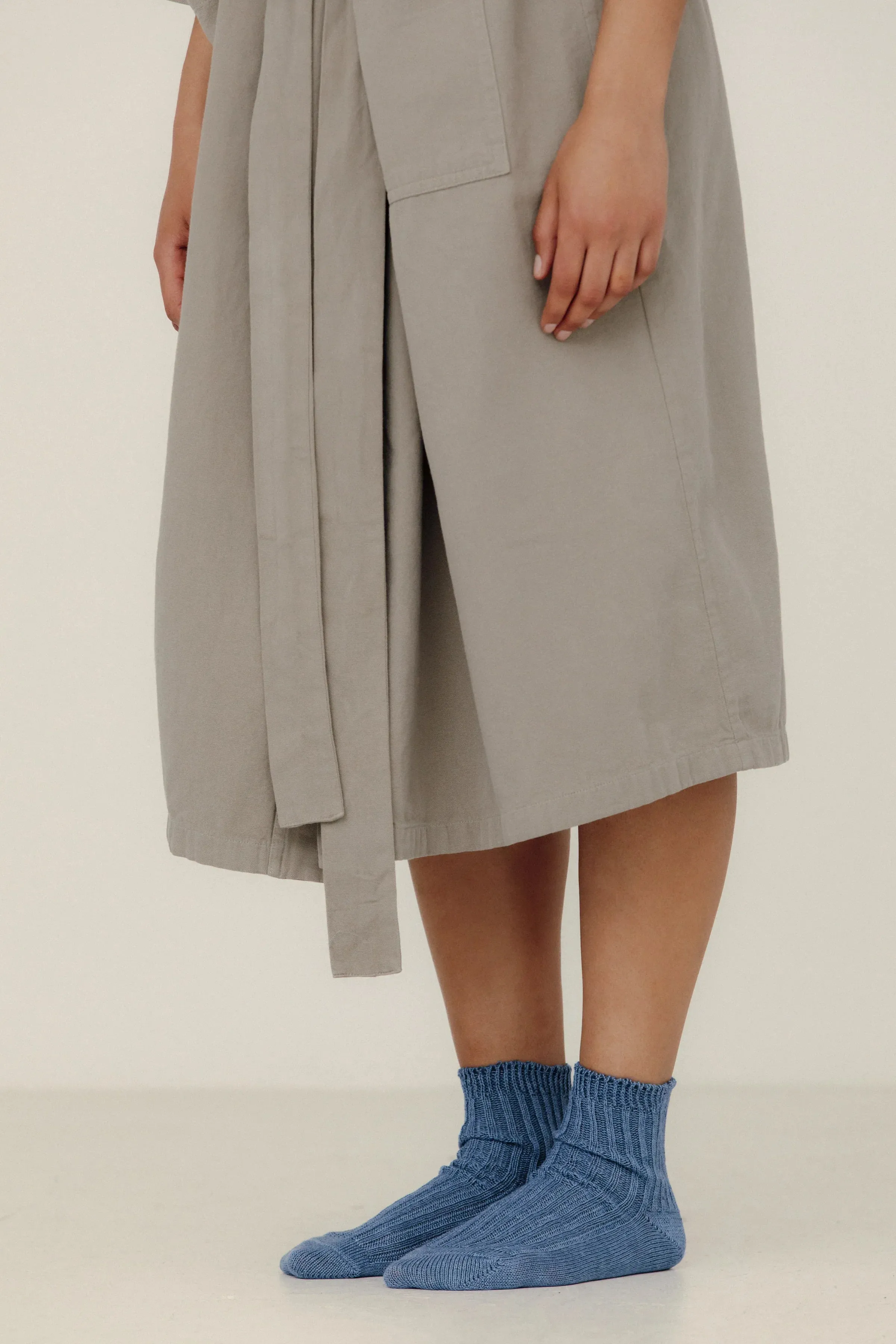 Linen Ribbed Socks in Blue sold by Bare Knitwear product image thumbnail 2
