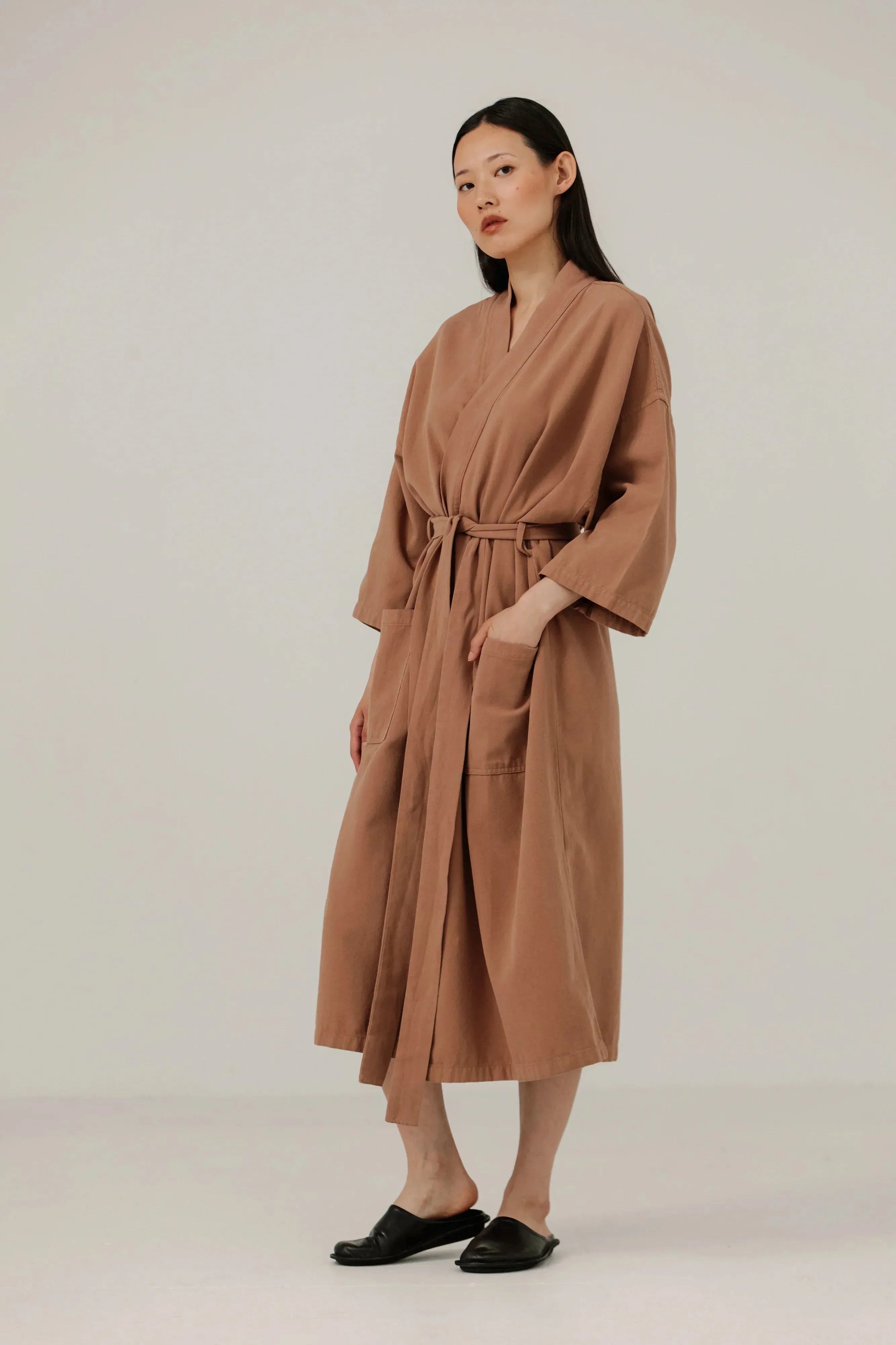 Baja House Robe in Umber sold by Bare Knitwear