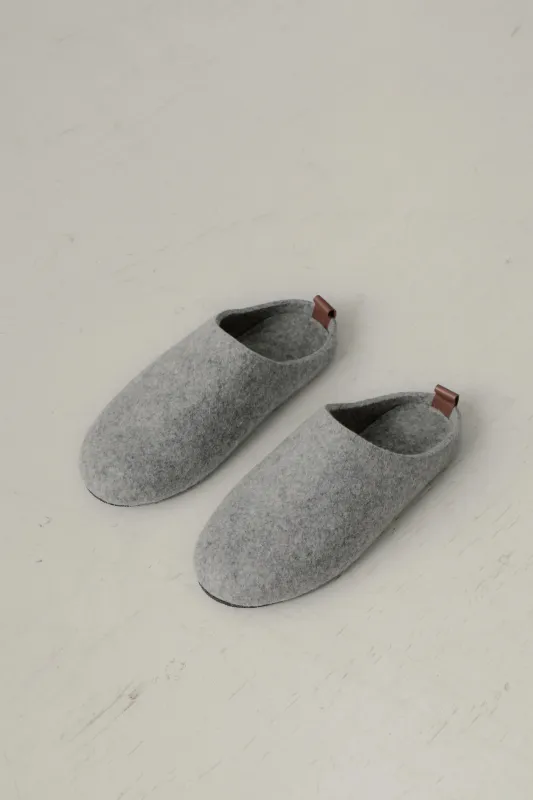 Felted Alpaca Slippers in Cloud sold by Bare Knitwear
