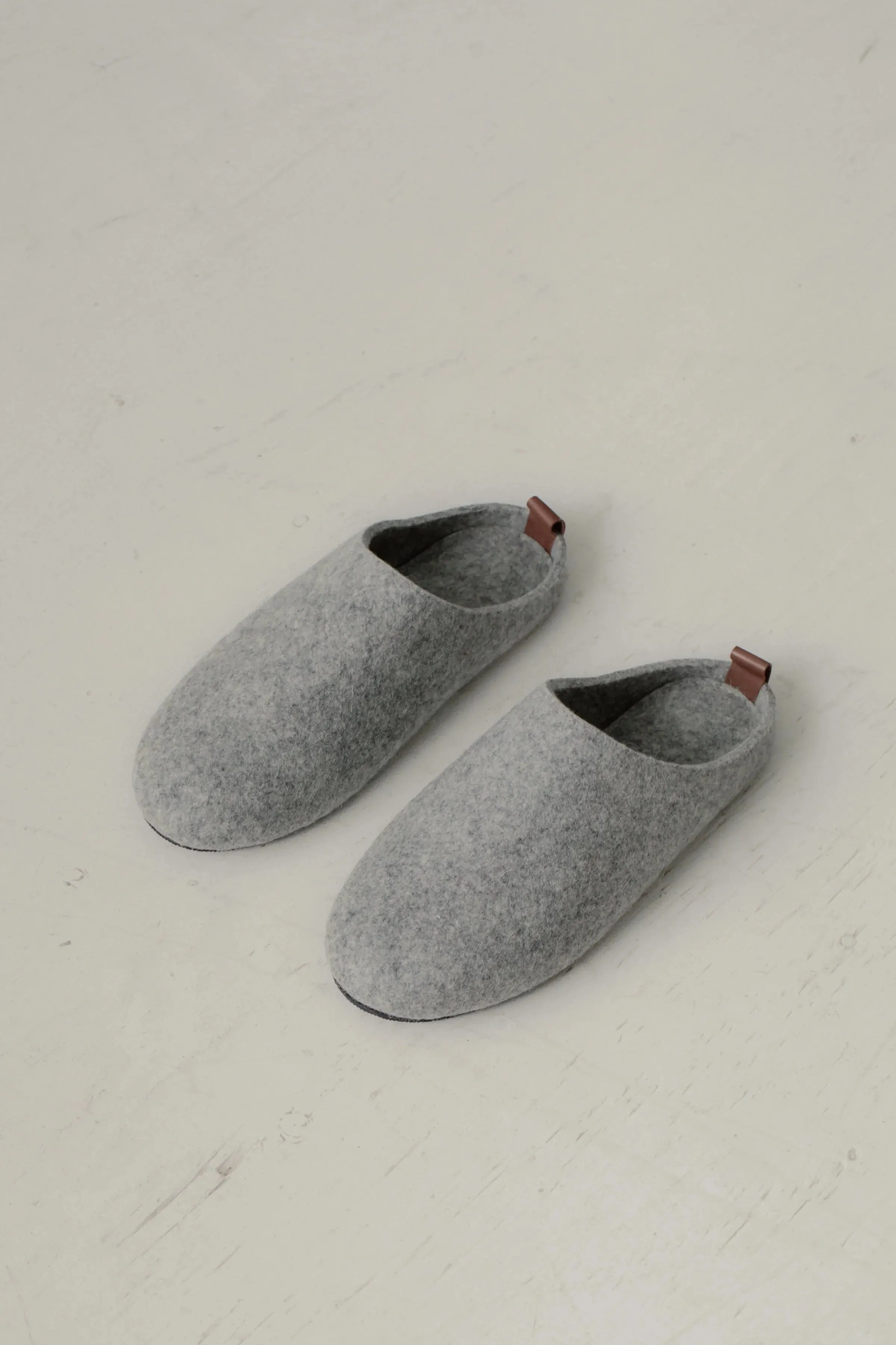 Felted Alpaca Slippers in Cloud sold by Bare Knitwear