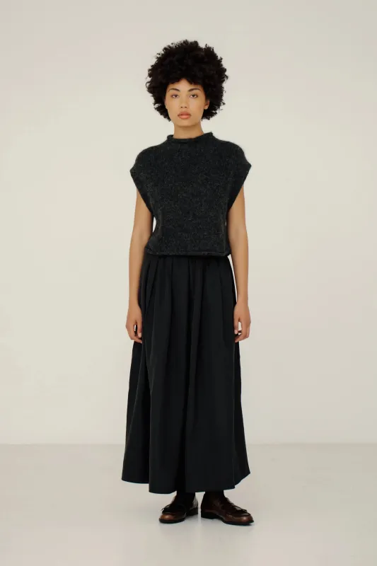 Alpaca Iris Vest in Basalt made by Bare Knitwear