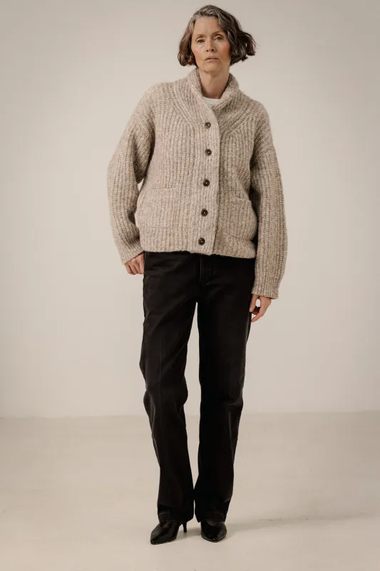 Oversized Shawl Cardigan in Marble made by Bare Knitwear