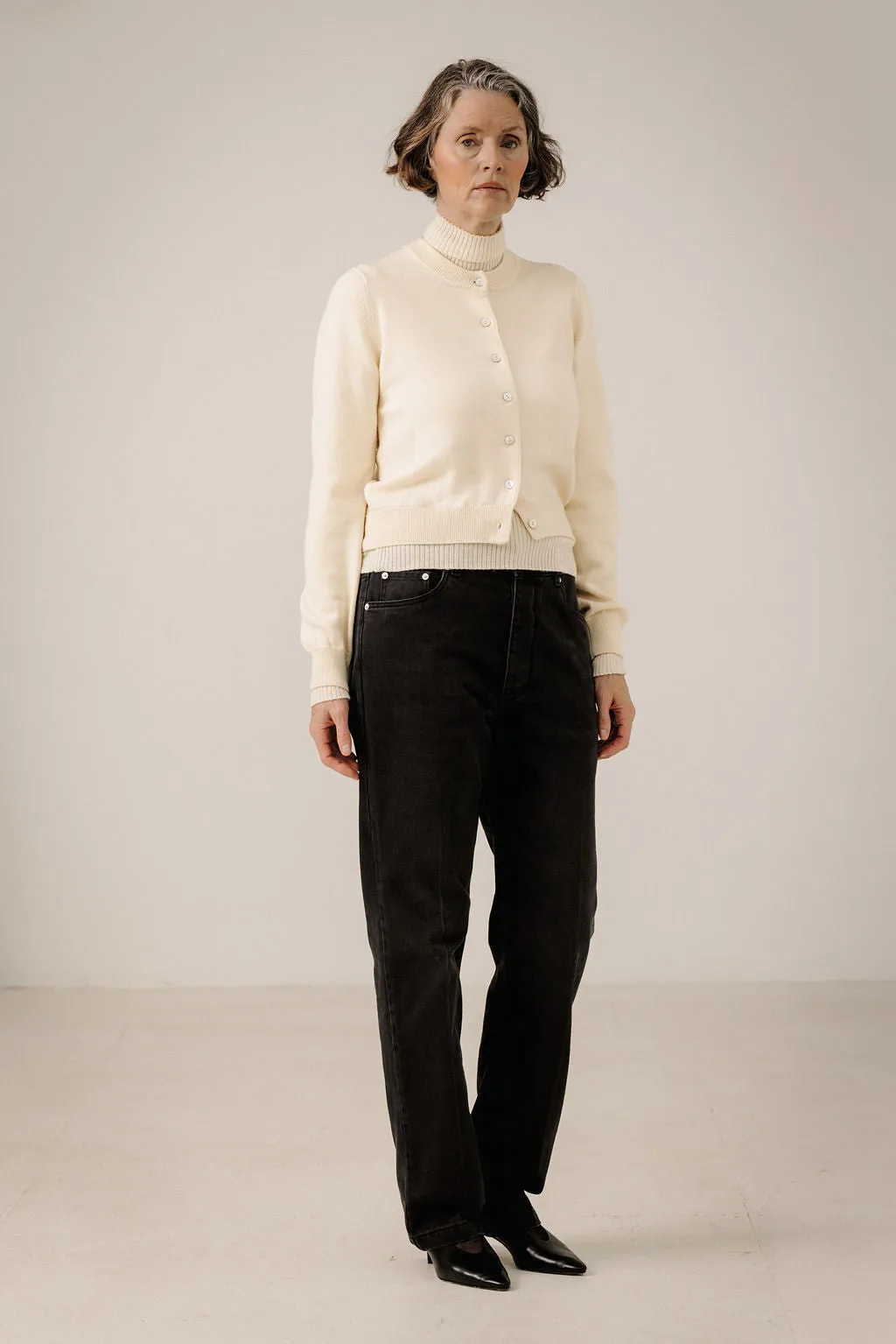 Classic Merino Cardigan in Ivory sold by Bare Knitwear product image thumbnail 2