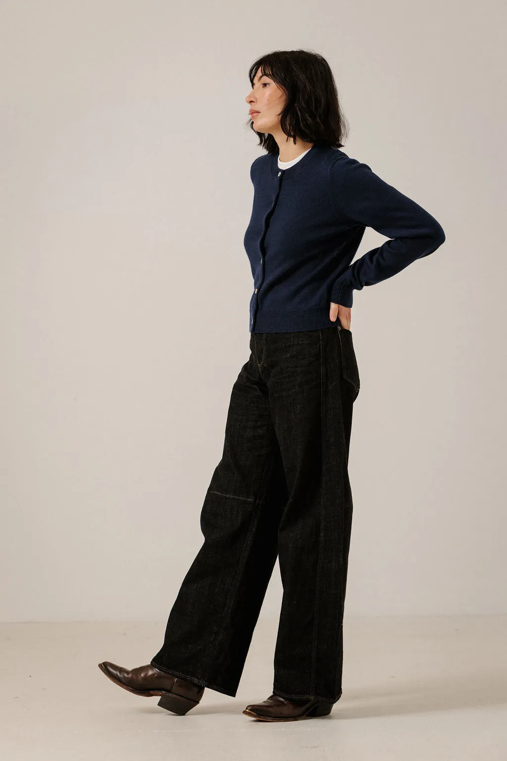 Classic Merino Cardigan in Navy sold by Bare Knitwear product image thumbnail 2