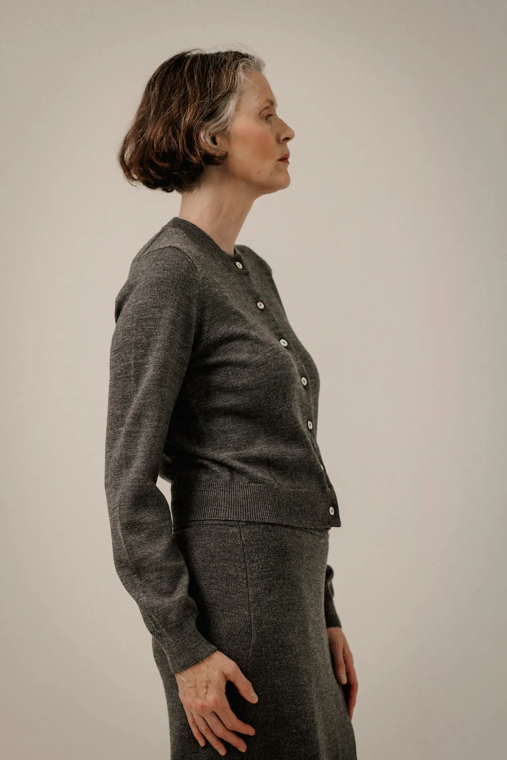 Classic Merino Cardigan in Charcoal sold by Bare Knitwear product image thumbnail 2