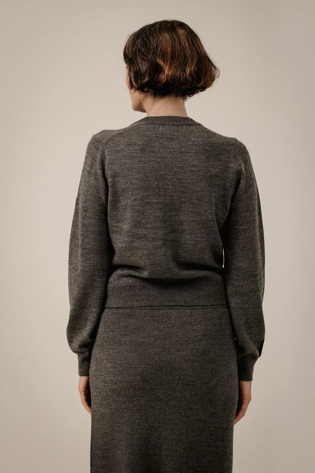 Classic Merino Cardigan in Charcoal sold by Bare Knitwear product image thumbnail 3