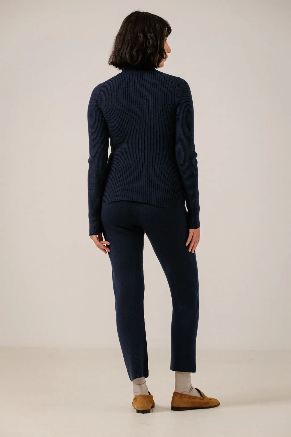 Merino Slim Pant in Navy sold by Bare Knitwear product image thumbnail 3