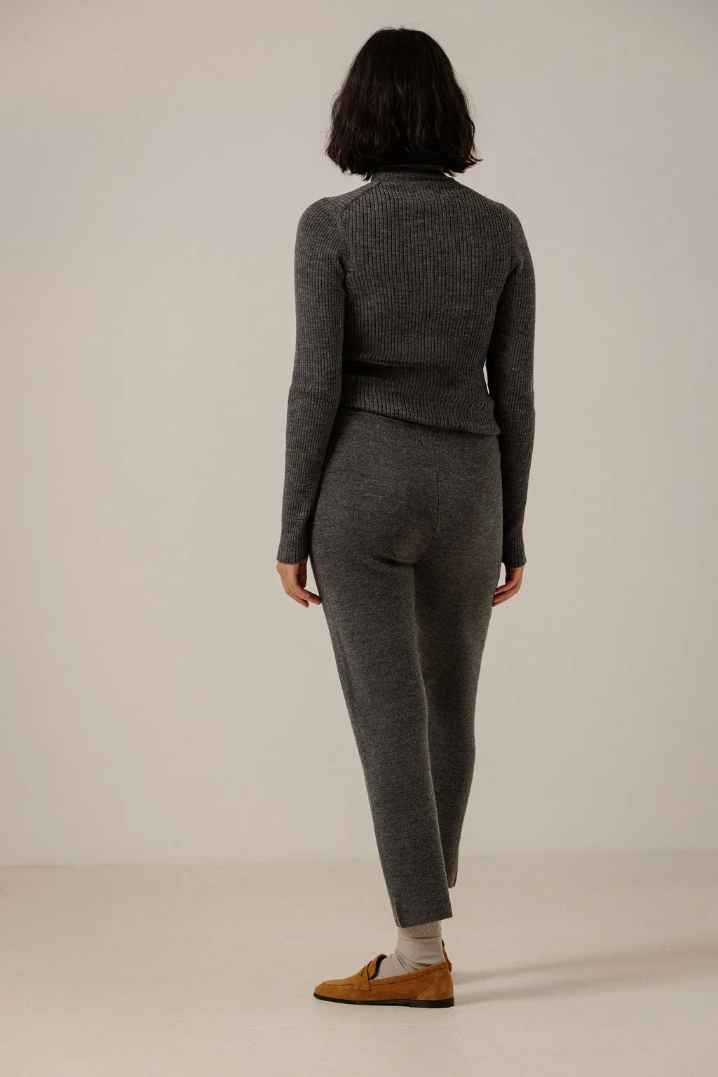 Merino Slim Pant in Charcoal sold by Bare Knitwear product image thumbnail 3