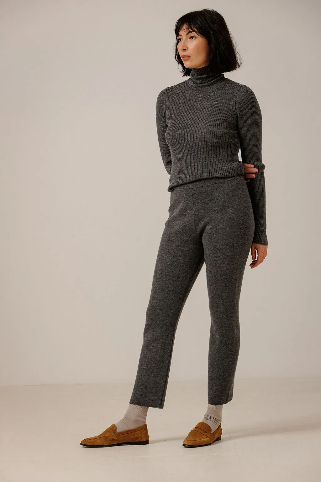 Merino Slim Pant in Charcoal sold by Bare Knitwear product image thumbnail 2